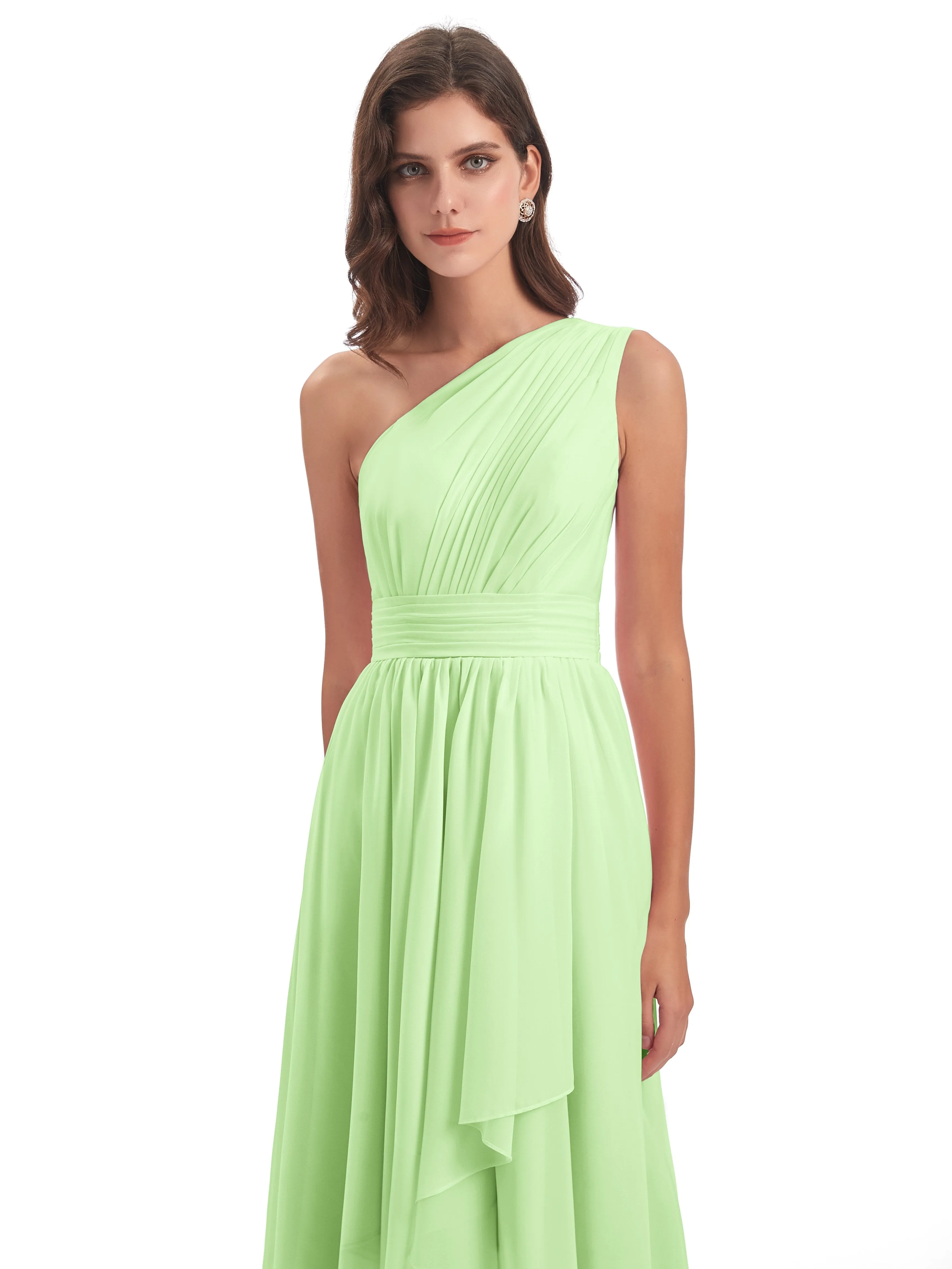 Rose Pretty Asymmetrical Chiffon Bridesmaid Dresses