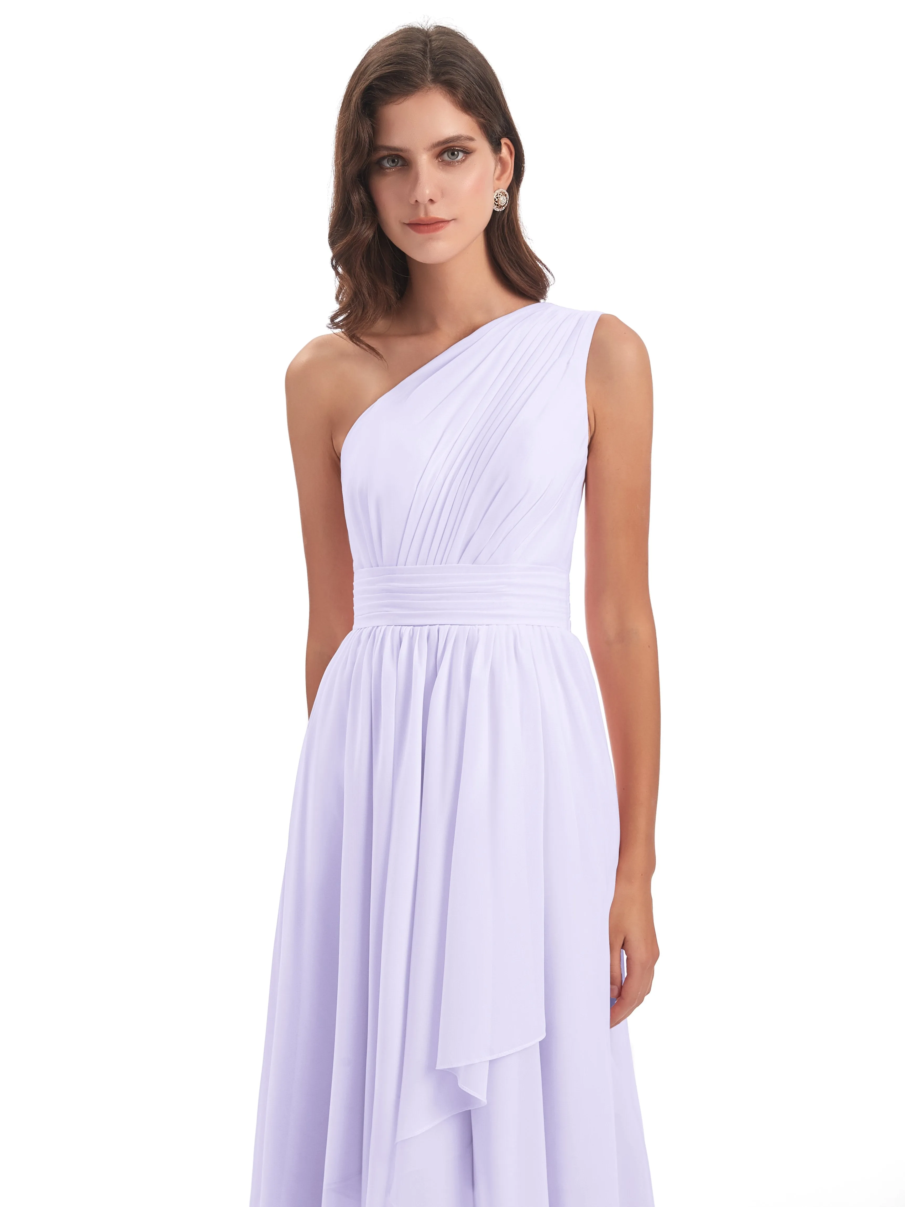 Rose Pretty Asymmetrical Chiffon Bridesmaid Dresses