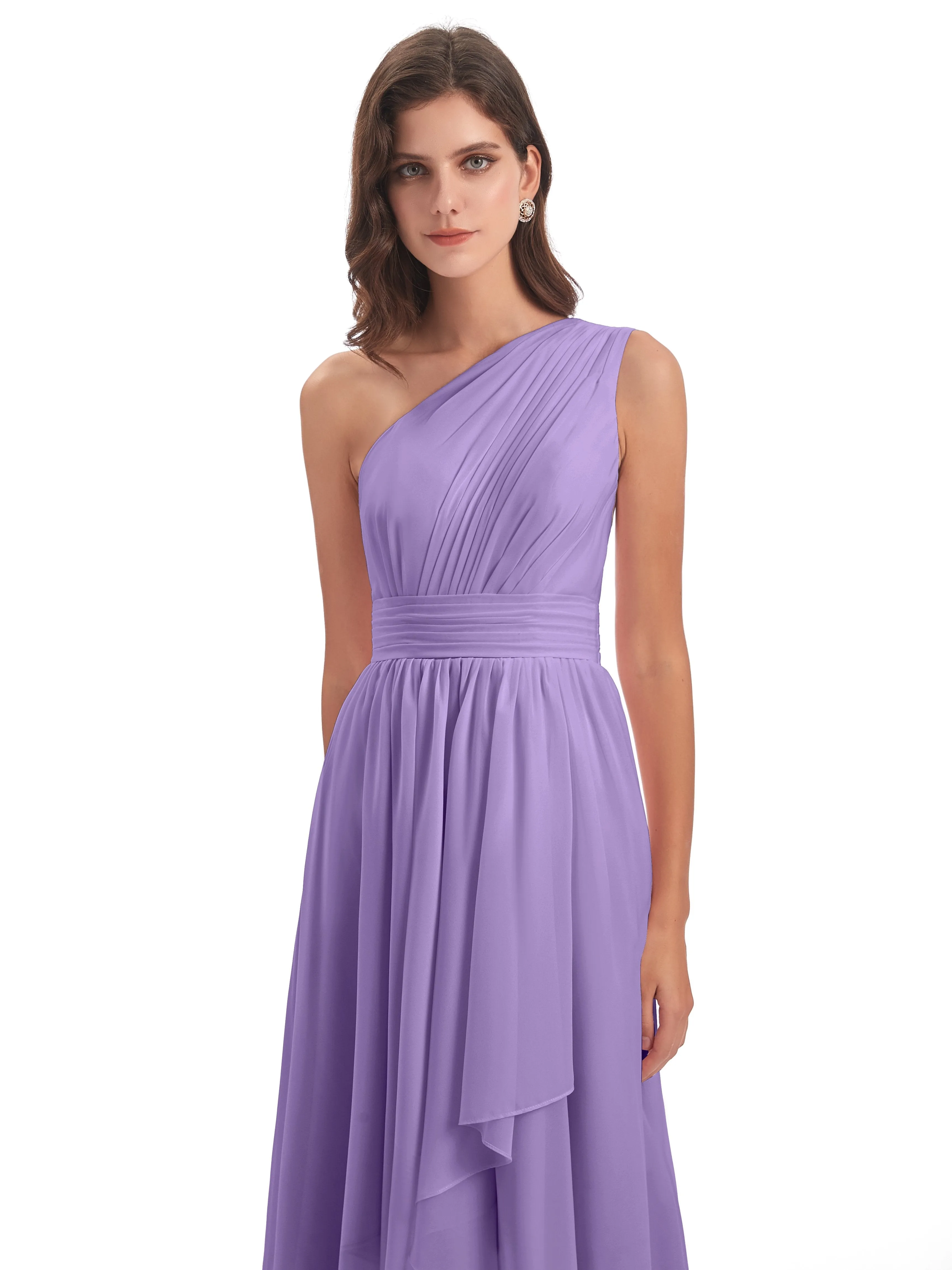 Rose Pretty Asymmetrical Chiffon Bridesmaid Dresses