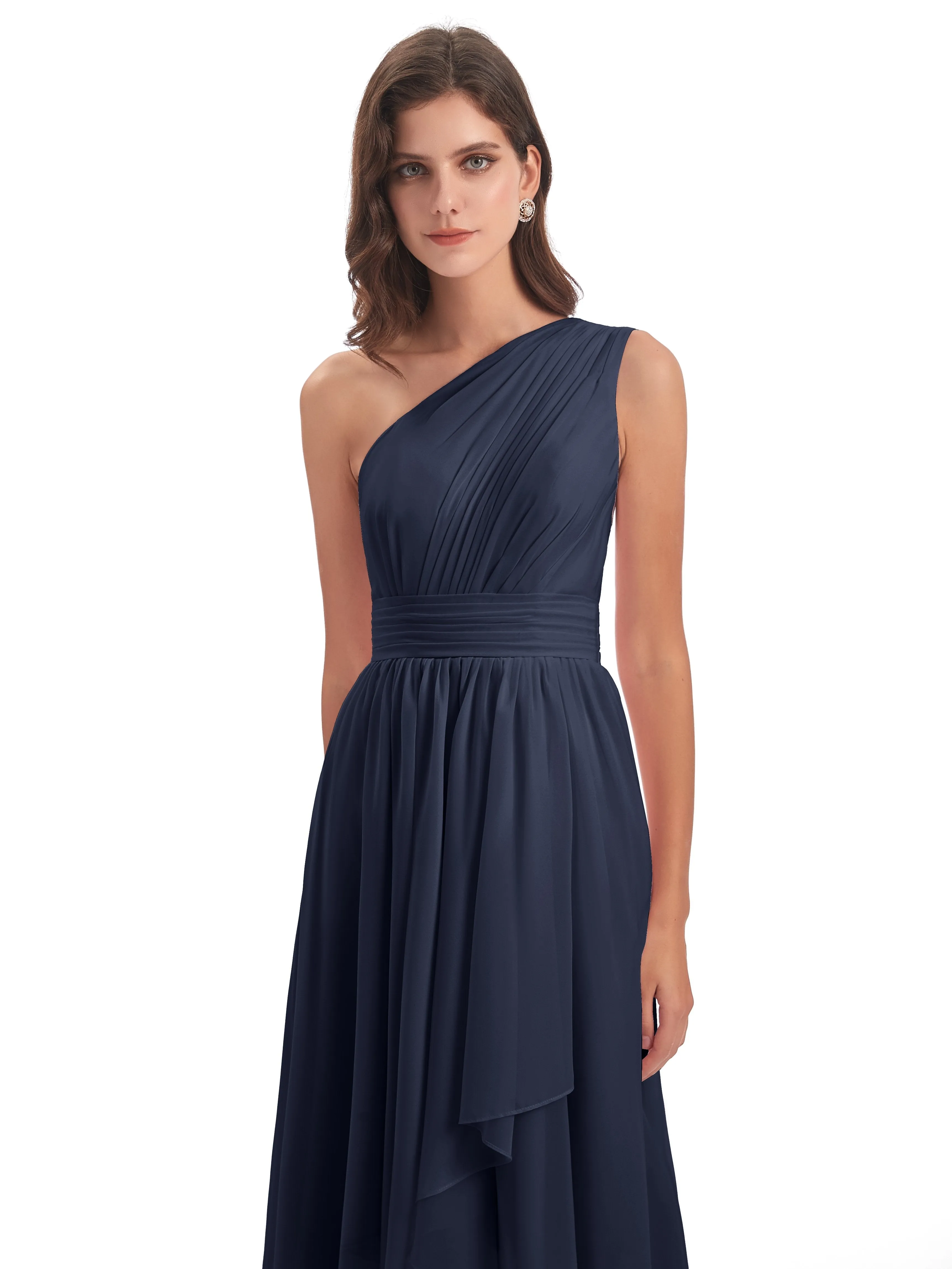 Rose Pretty Asymmetrical Chiffon Bridesmaid Dresses