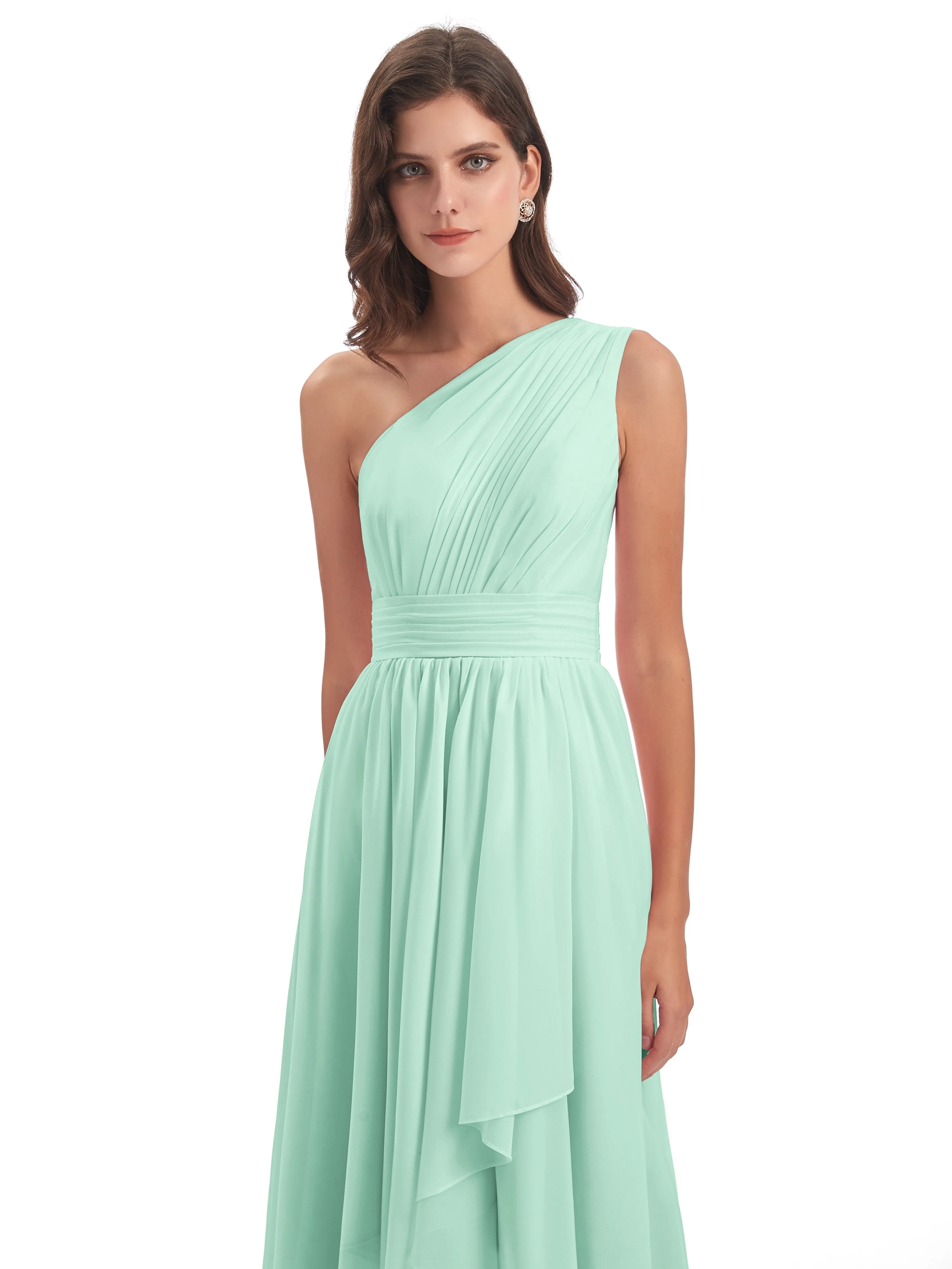 Rose Pretty Asymmetrical Chiffon Bridesmaid Dresses