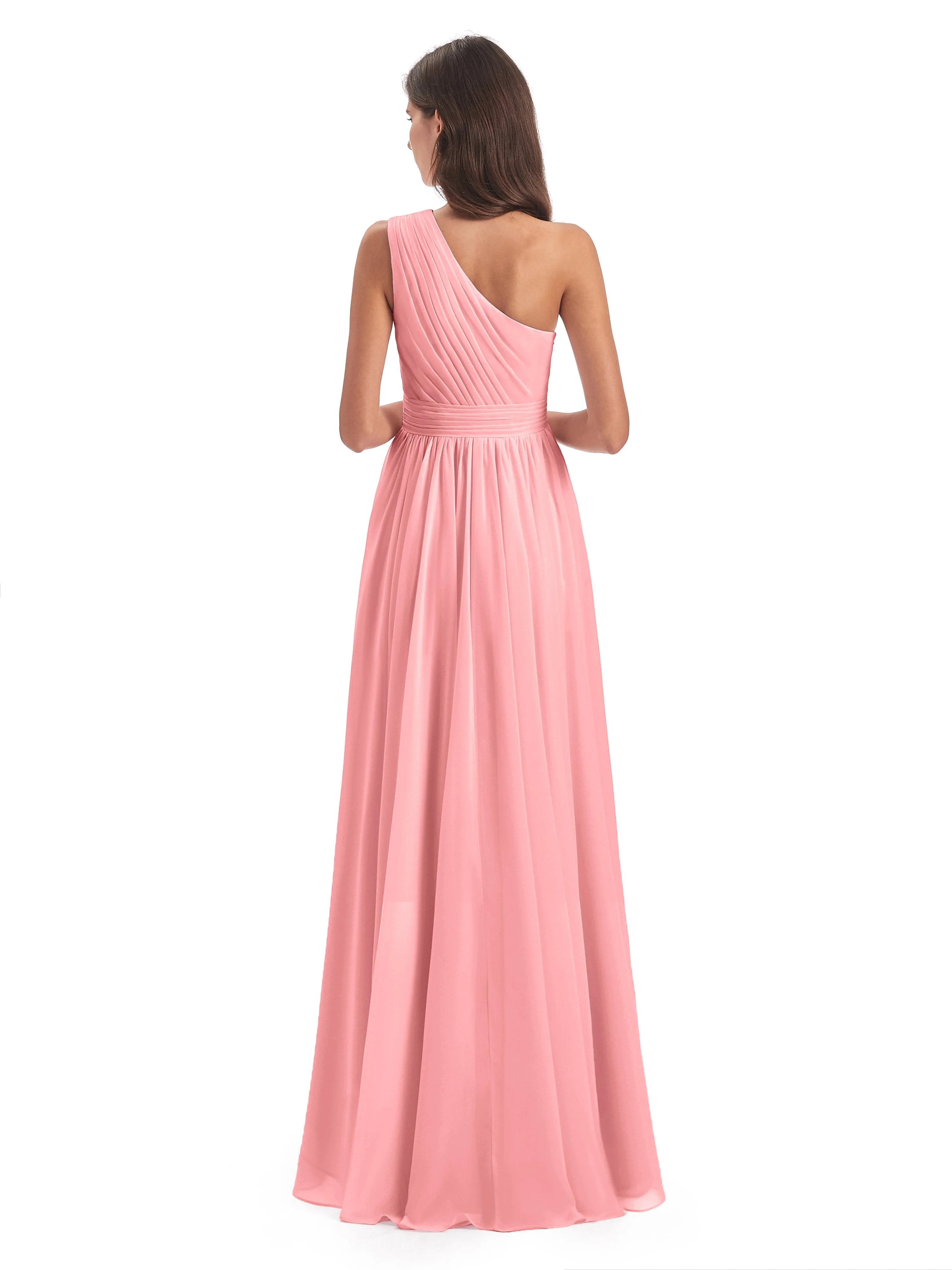 Rose Pretty Asymmetrical Chiffon Bridesmaid Dresses