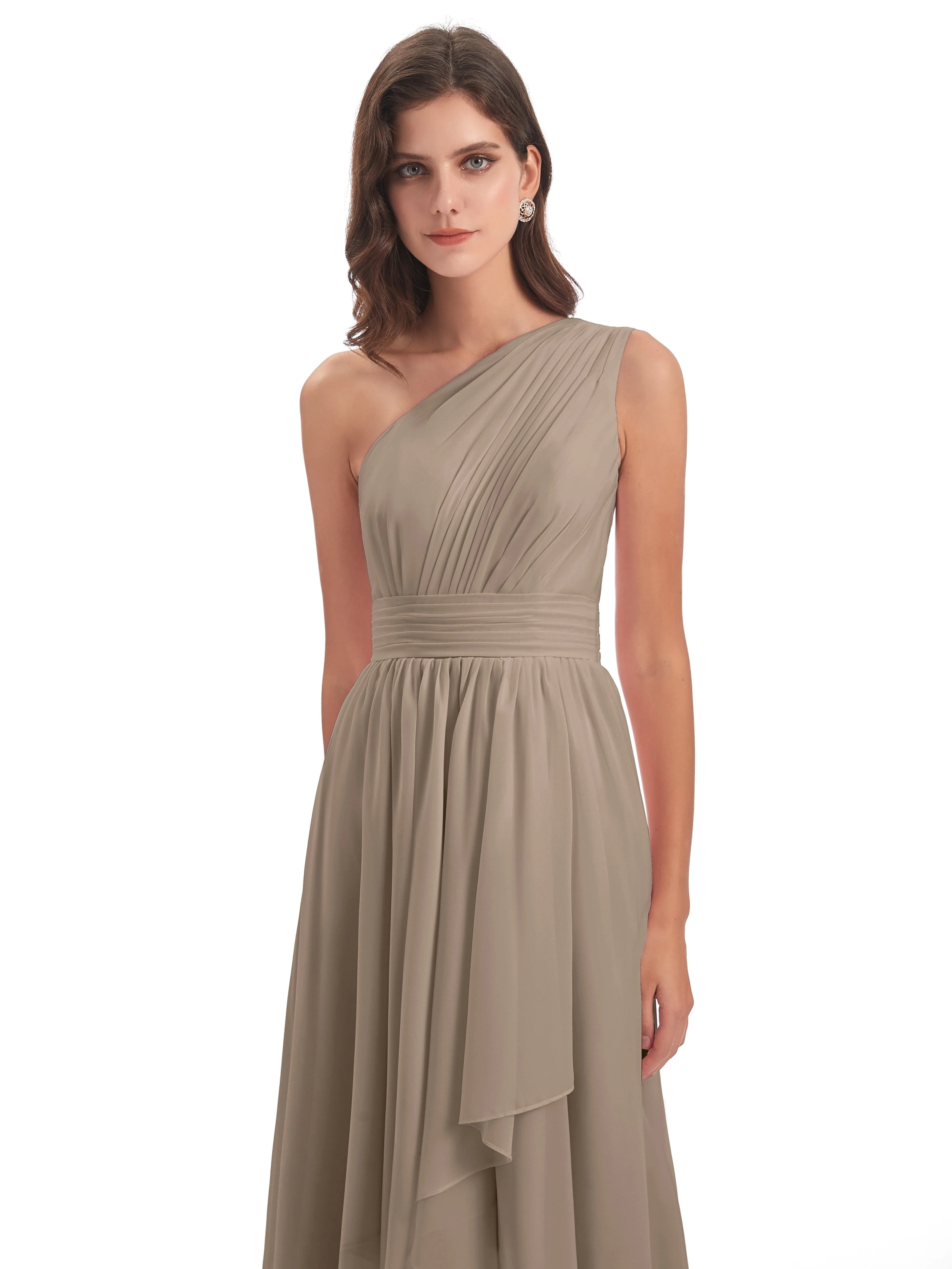 Rose Pretty Asymmetrical Chiffon Bridesmaid Dresses