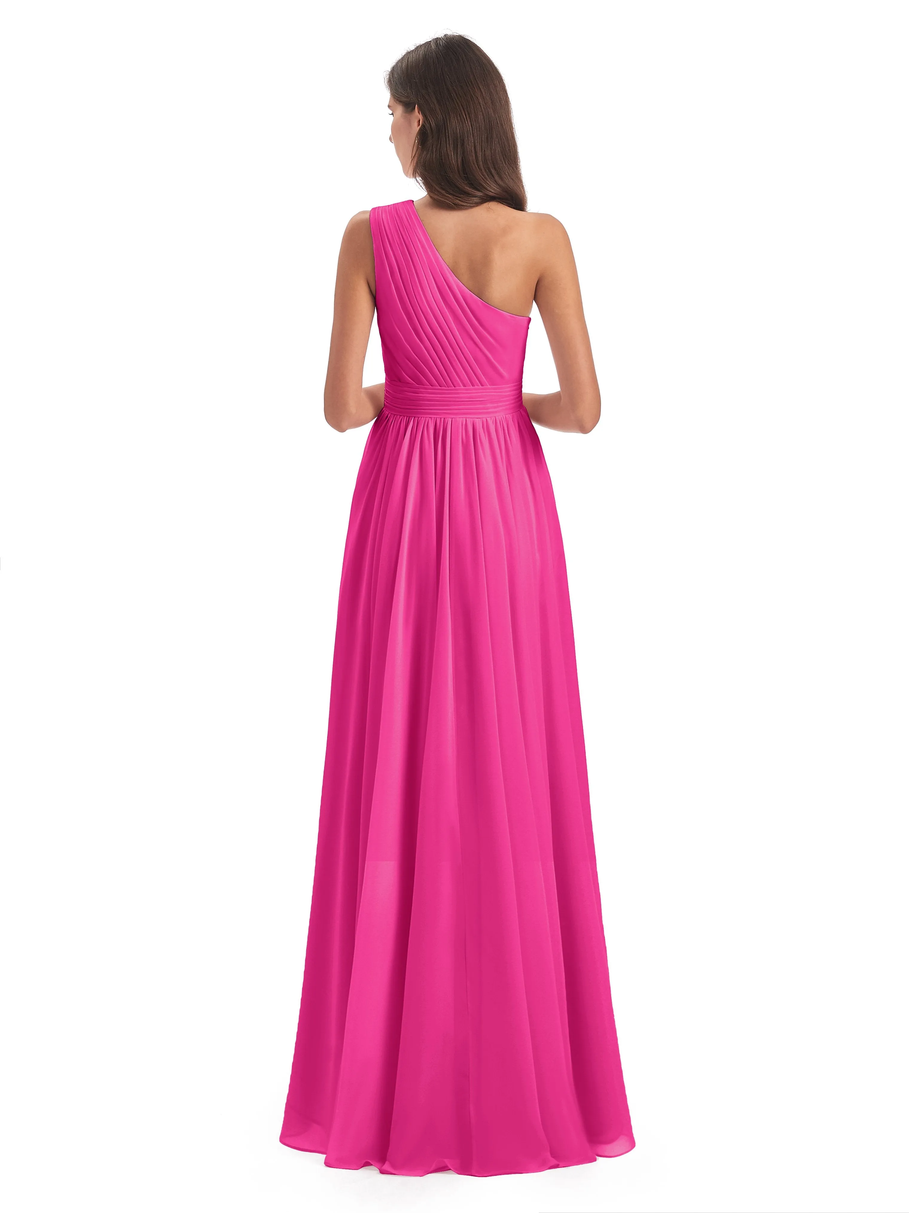 Rose Pretty Asymmetrical Chiffon Bridesmaid Dresses