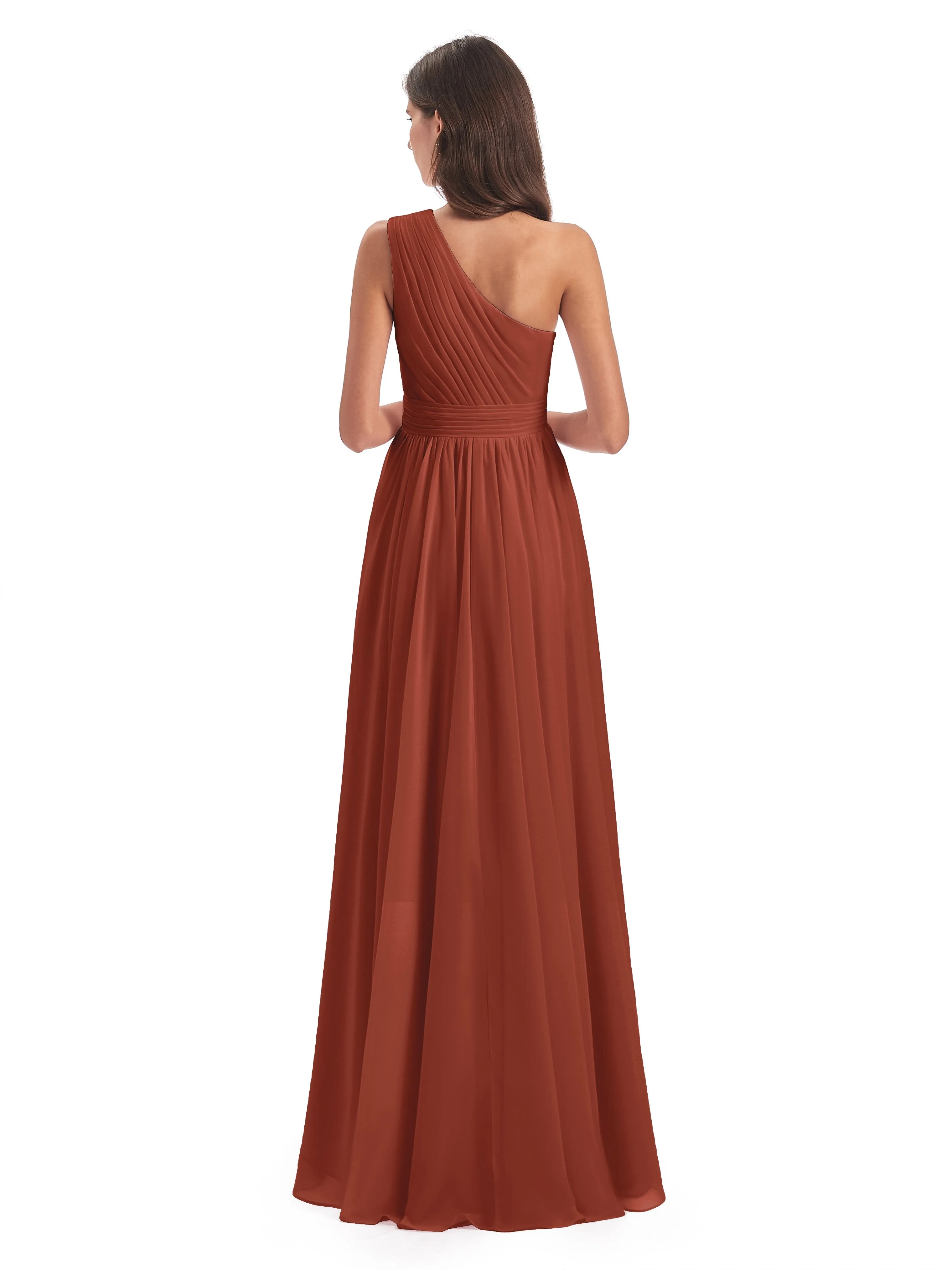 Rose Pretty Asymmetrical Chiffon Bridesmaid Dresses