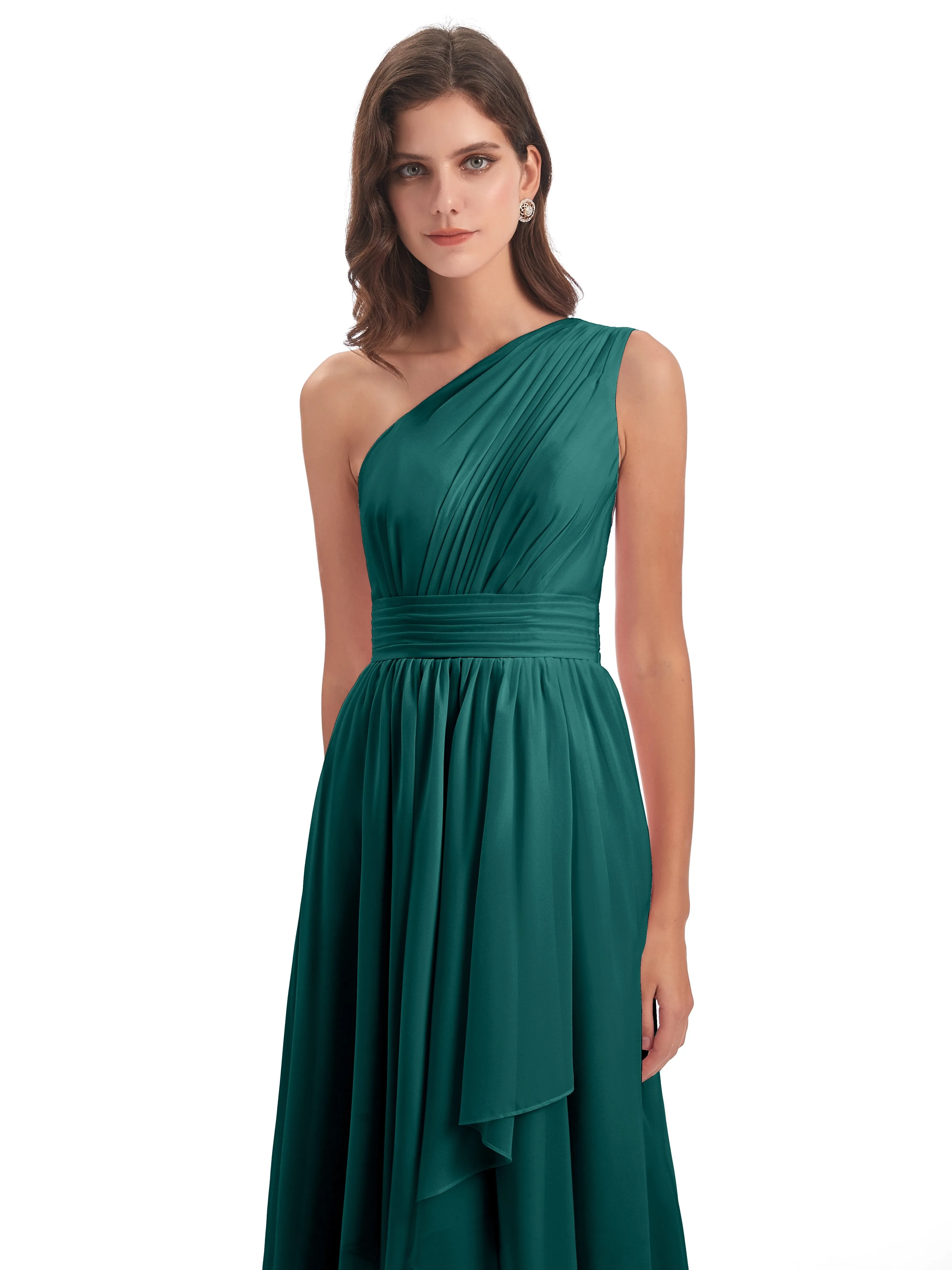 Rose Pretty Asymmetrical Chiffon Bridesmaid Dresses