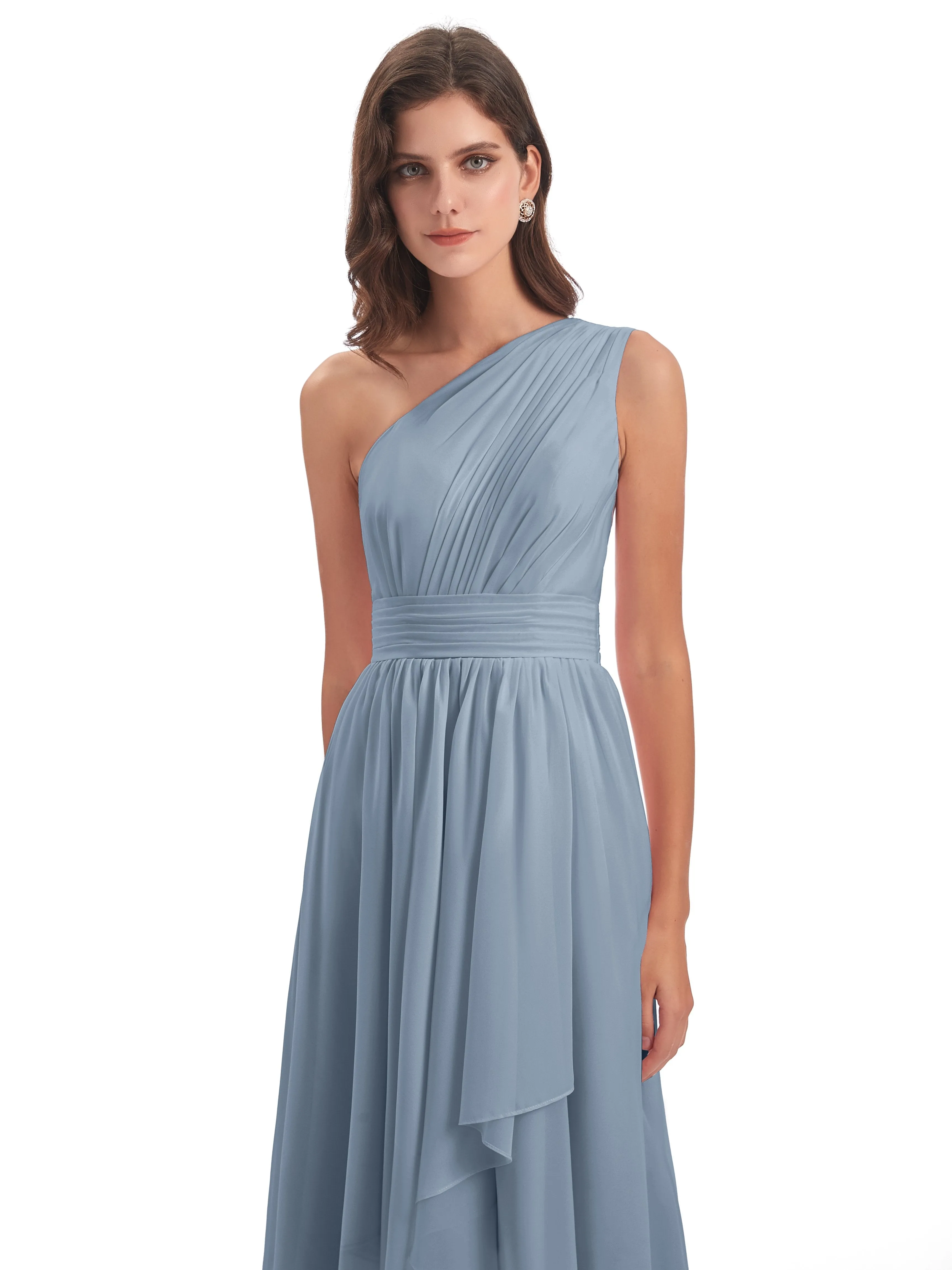 Rose Pretty Asymmetrical Chiffon Bridesmaid Dresses