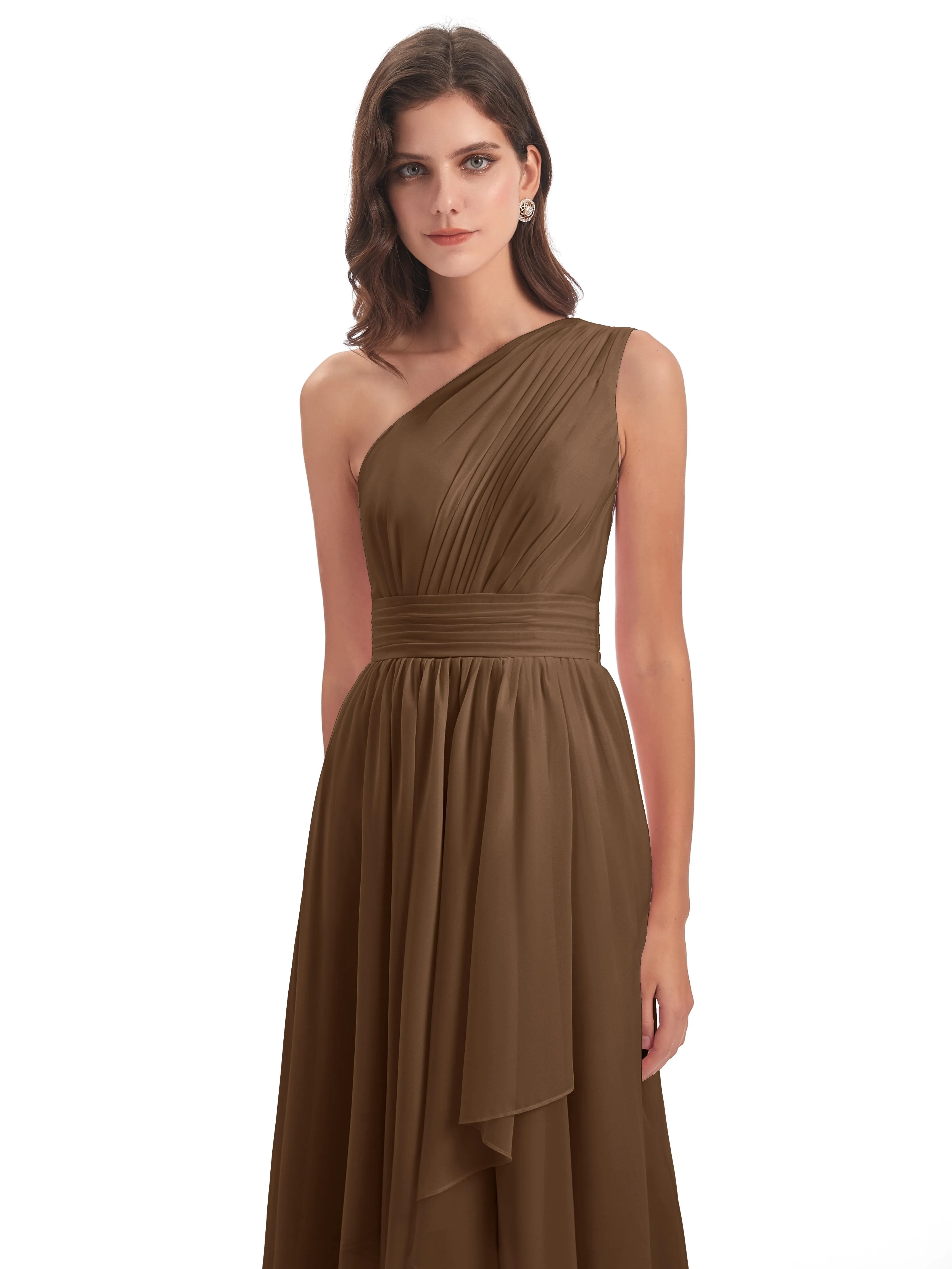 Rose Pretty Asymmetrical Chiffon Bridesmaid Dresses