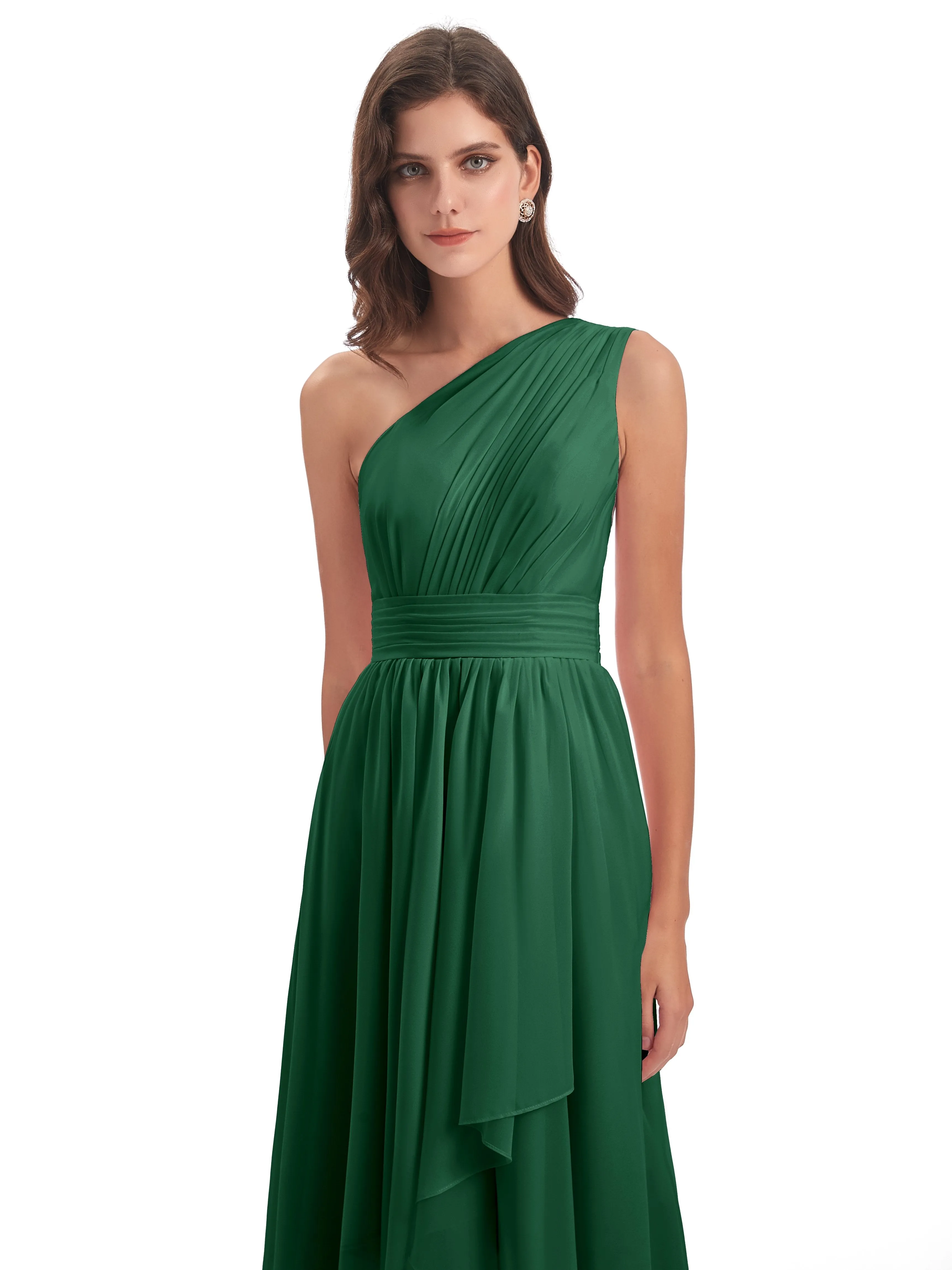 Rose Pretty Asymmetrical Chiffon Bridesmaid Dresses