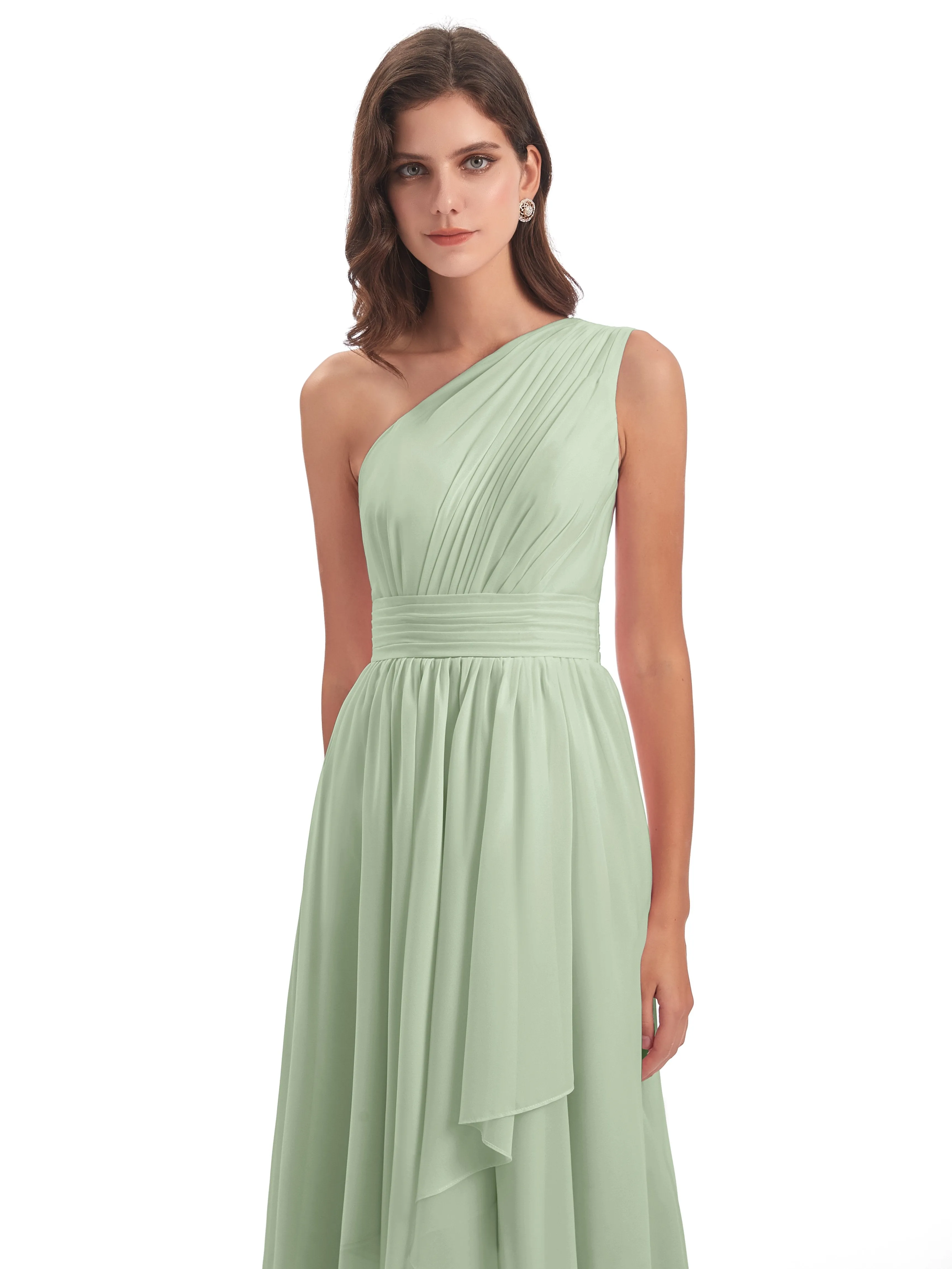 Rose Pretty Asymmetrical Chiffon Bridesmaid Dresses