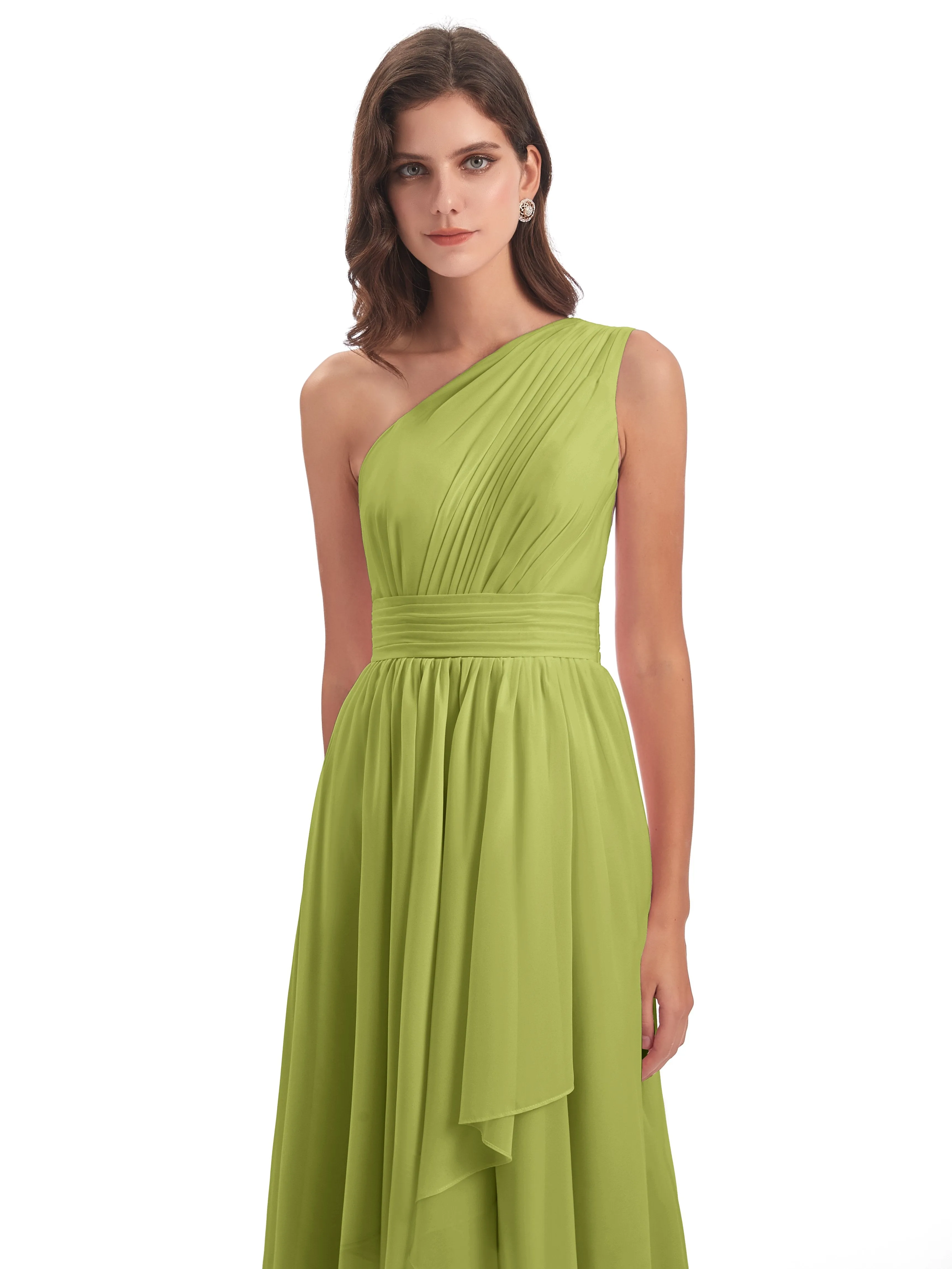 Rose Pretty Asymmetrical Chiffon Bridesmaid Dresses