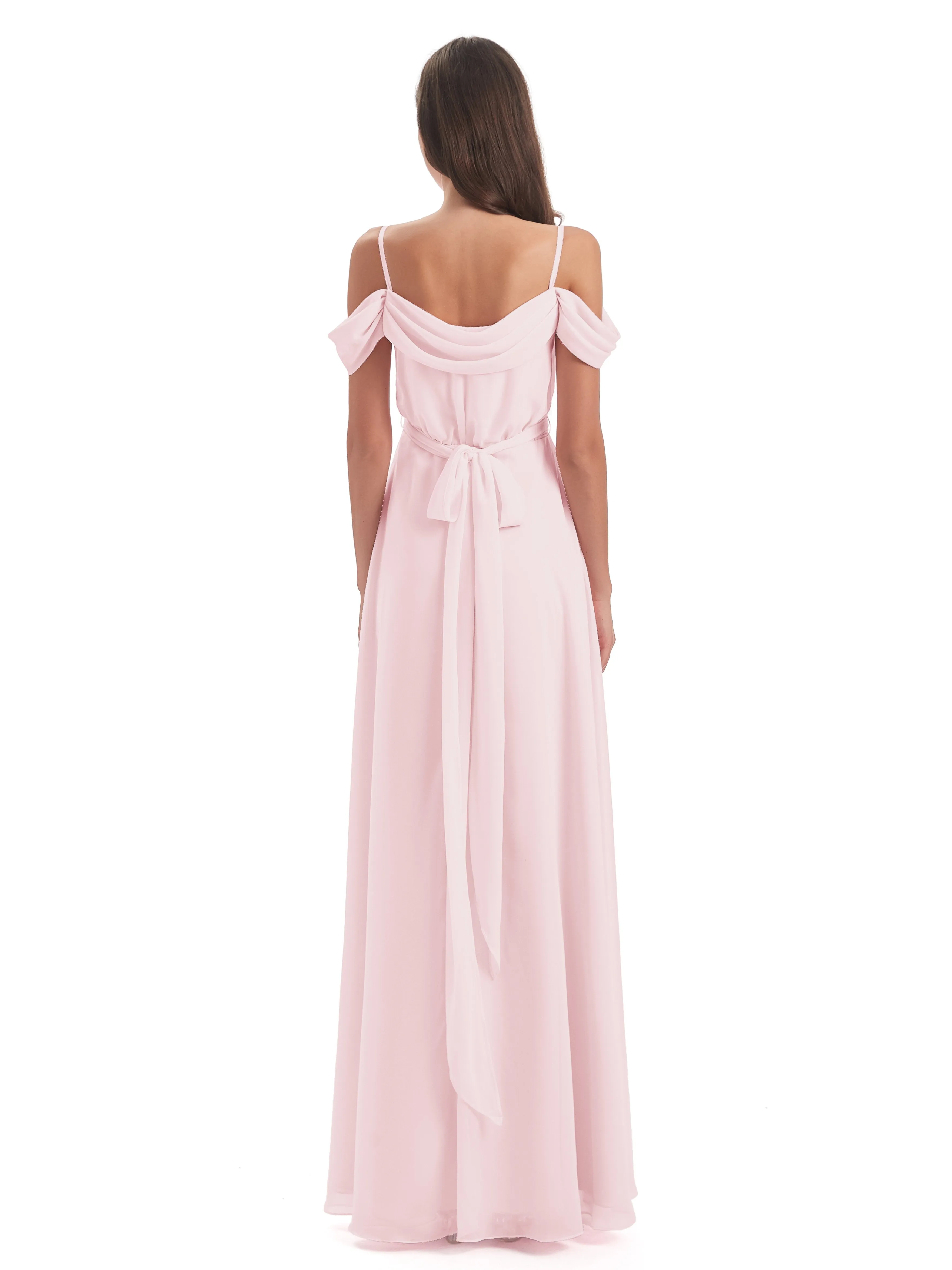 Rosie Affordable A-line Split Long Chiffon Bridesmaid Dresses