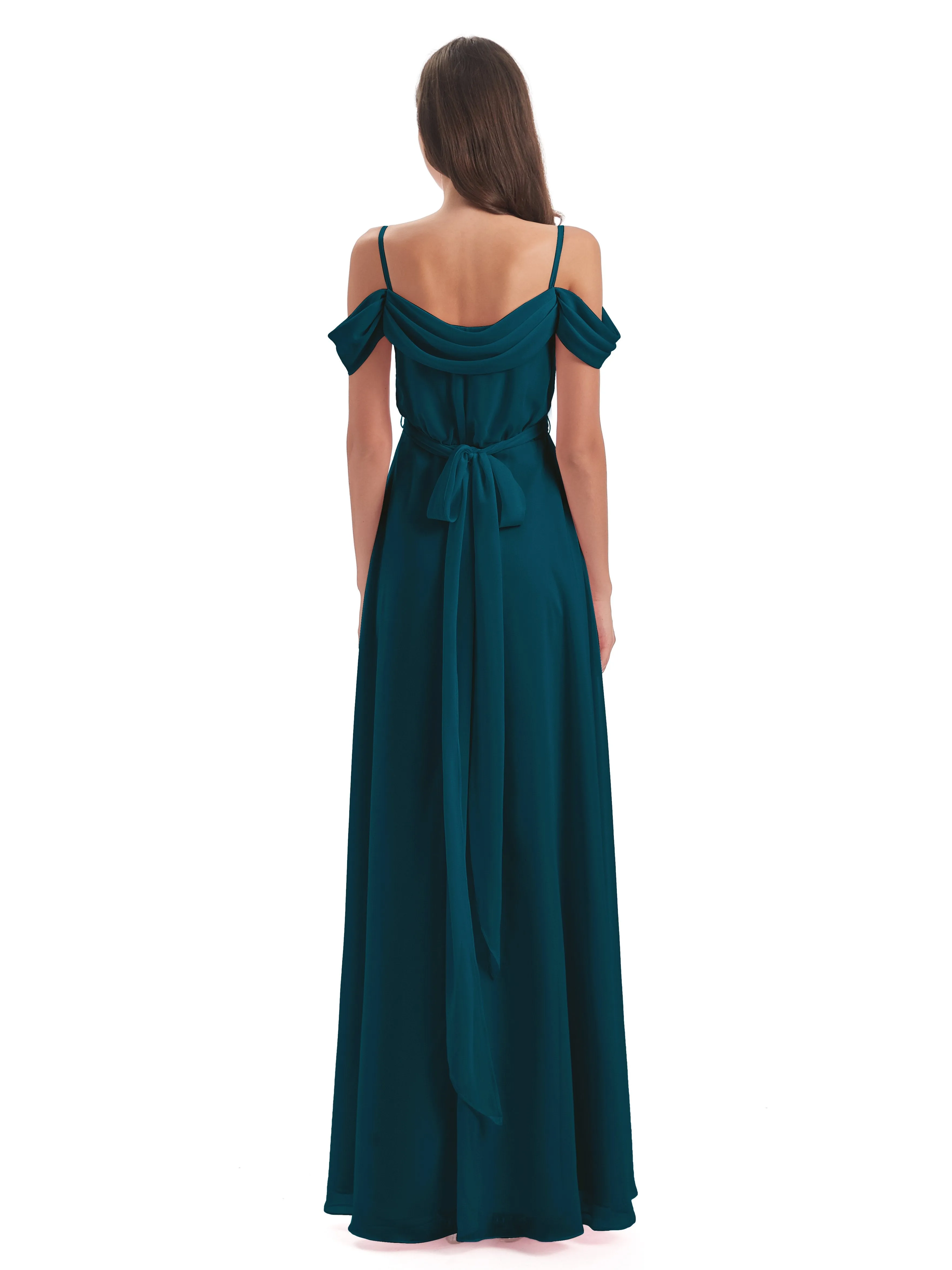 Rosie Affordable A-line Split Long Chiffon Bridesmaid Dresses