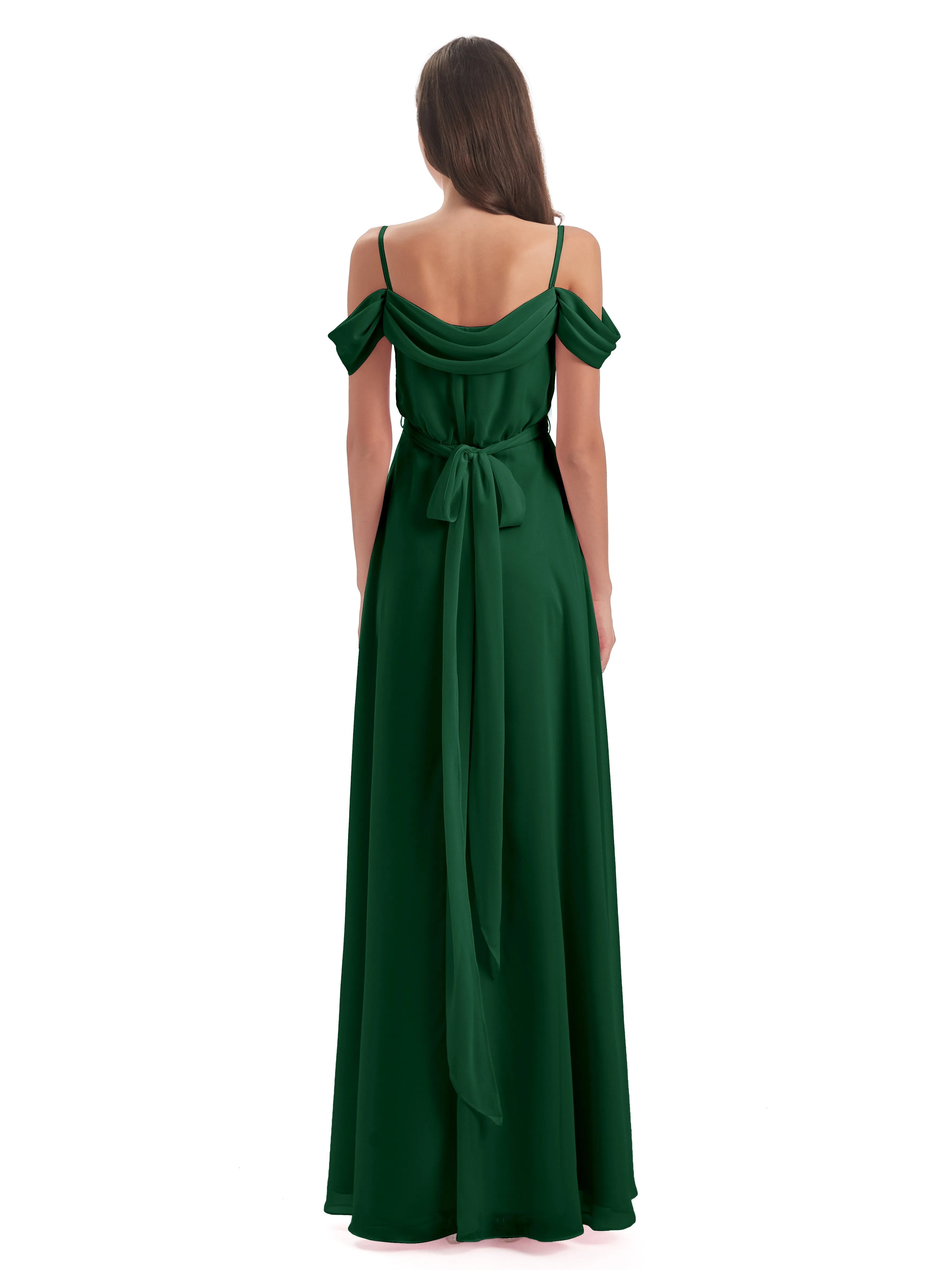 Rosie Affordable A-line Split Long Chiffon Bridesmaid Dresses