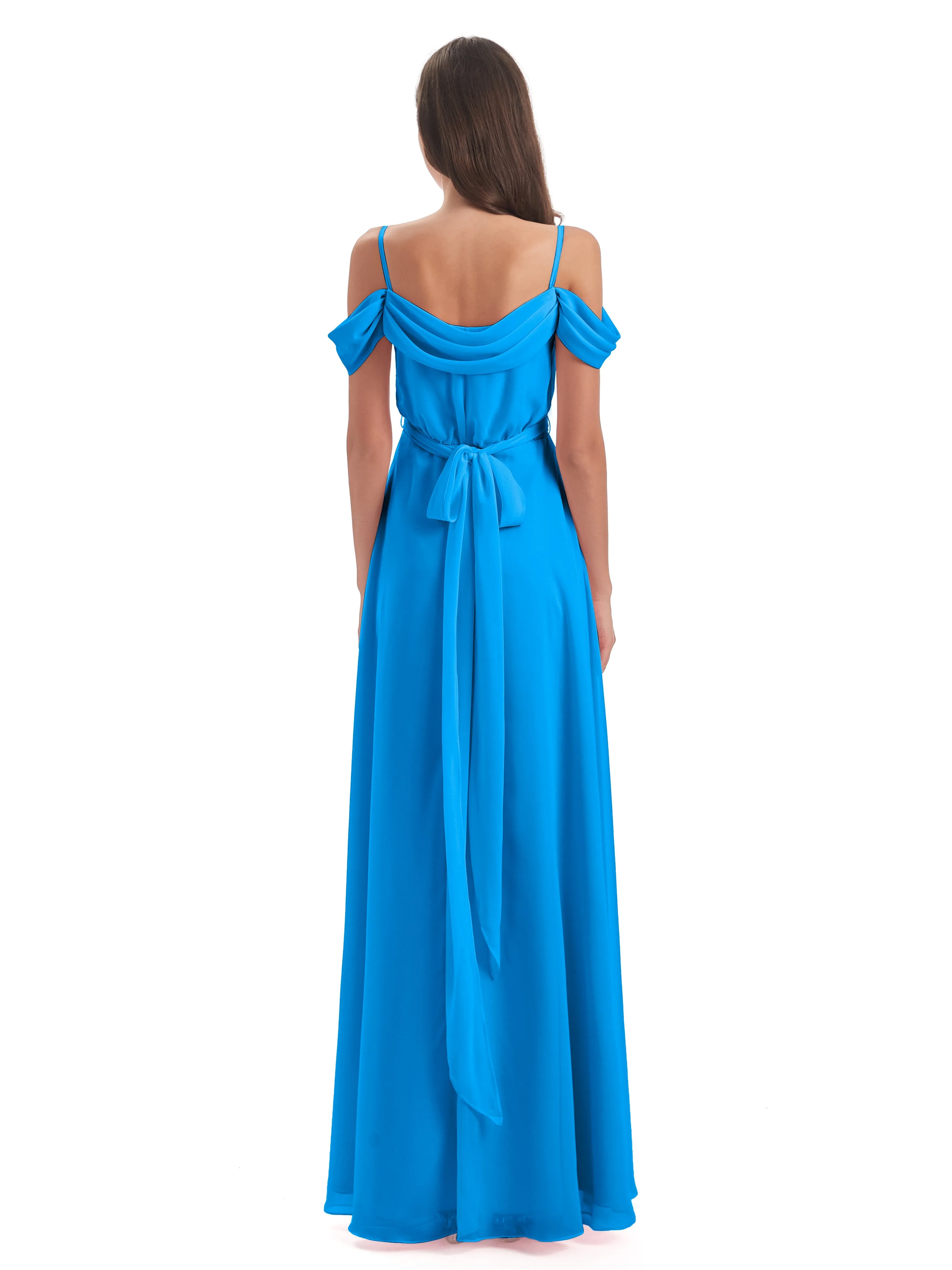 Rosie Affordable A-line Split Long Chiffon Bridesmaid Dresses