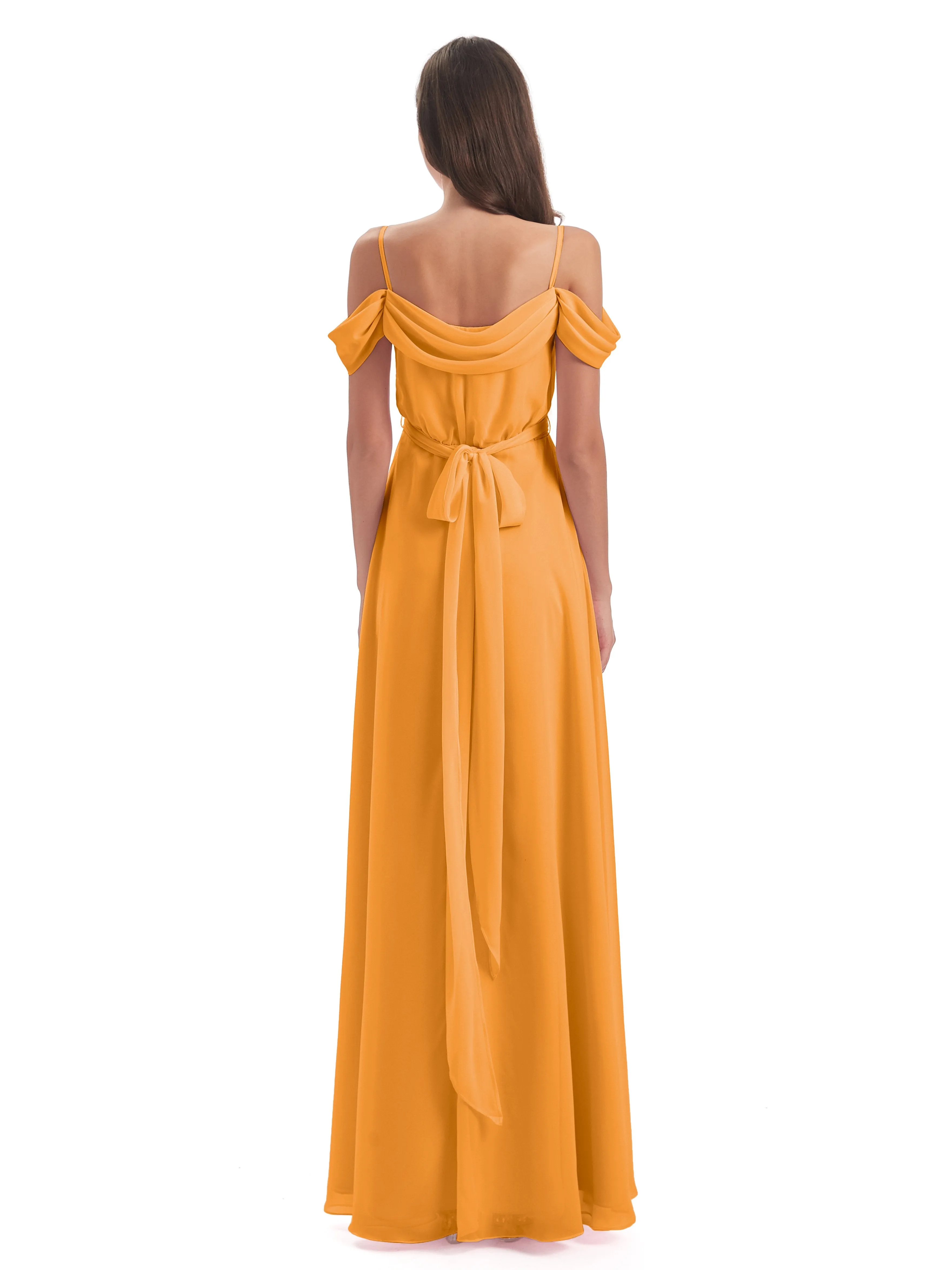 Rosie Affordable A-line Split Long Chiffon Bridesmaid Dresses