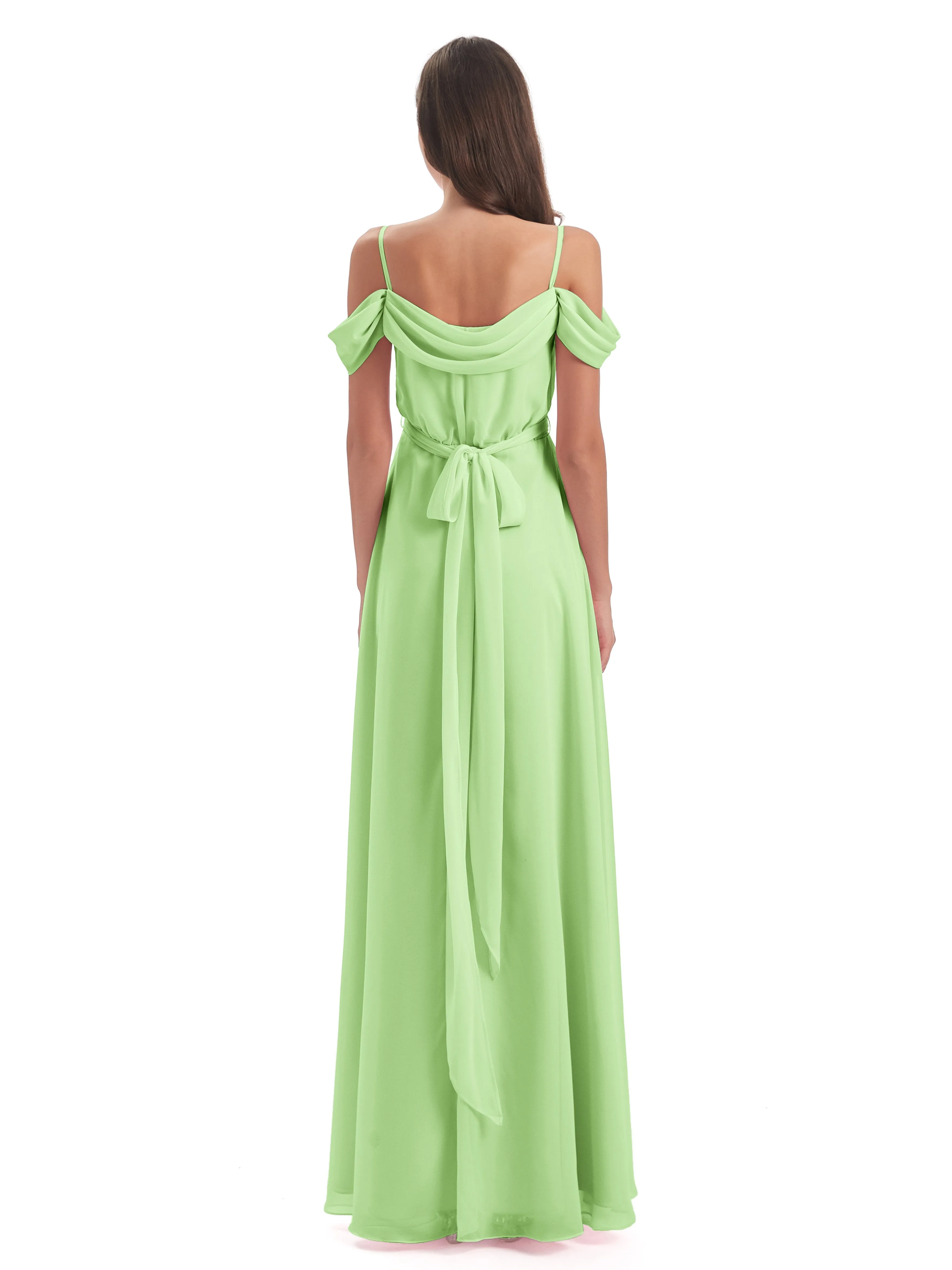 Rosie Affordable A-line Split Long Chiffon Bridesmaid Dresses