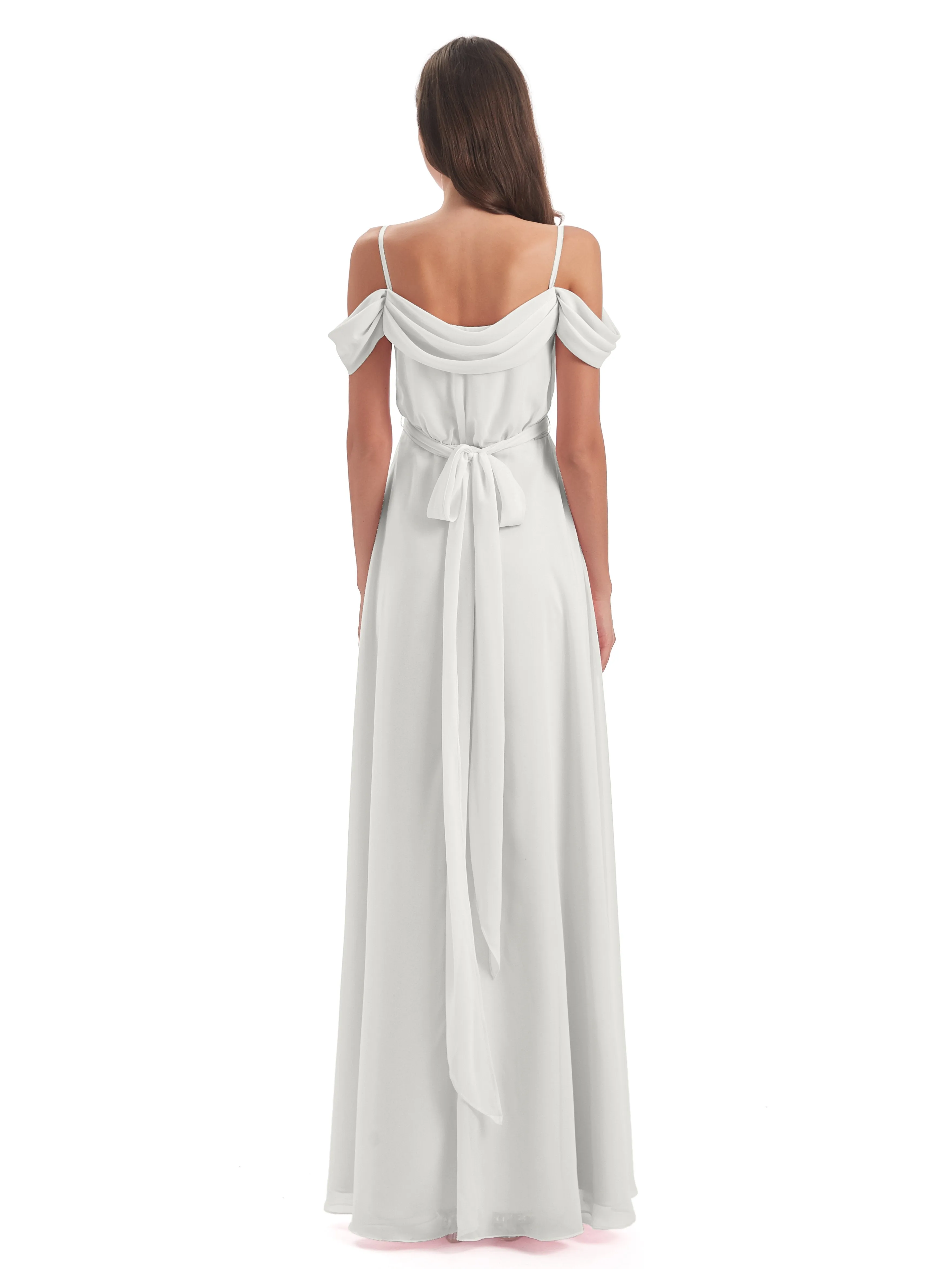 Rosie Affordable A-line Split Long Chiffon Bridesmaid Dresses