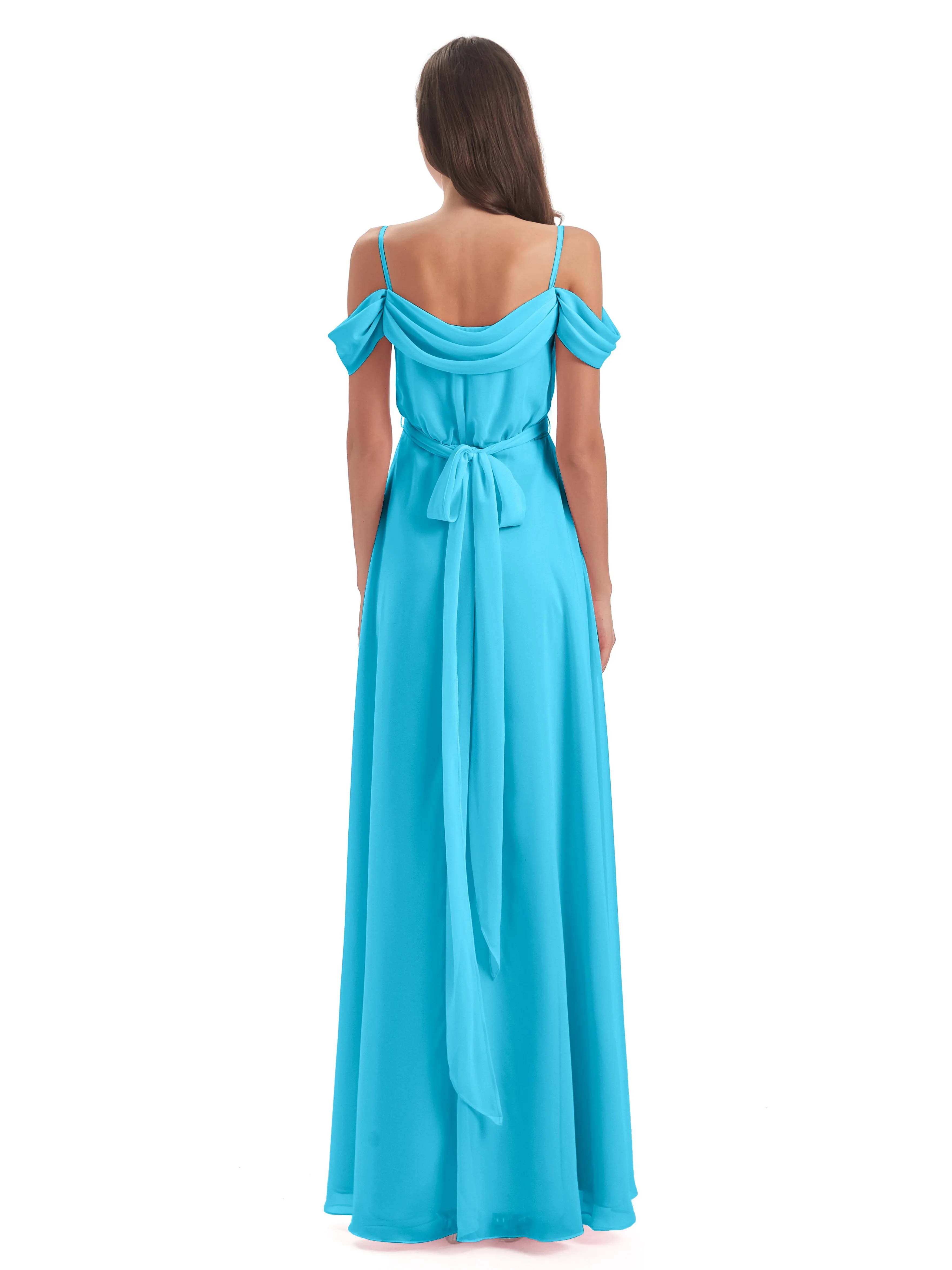 Rosie Affordable A-line Split Long Chiffon Bridesmaid Dresses