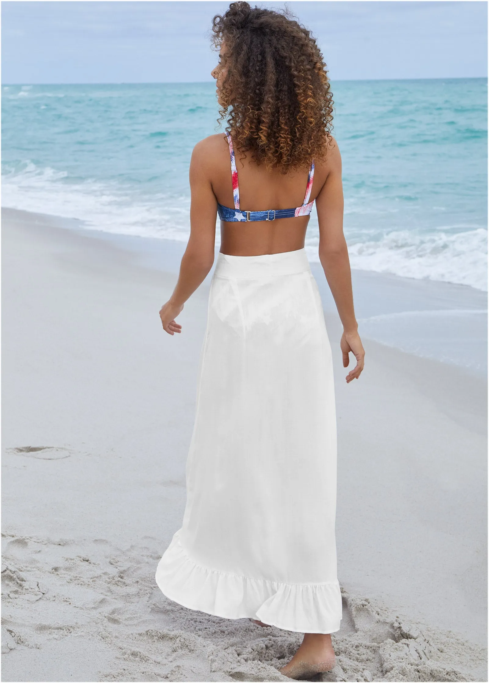 Ruffle Cover-Up Skirt - White