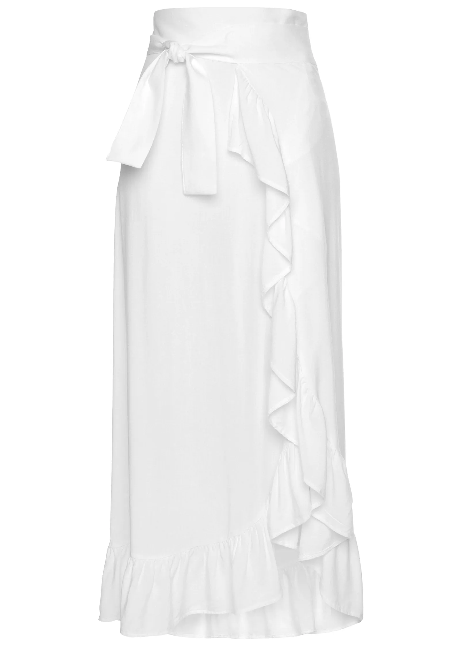 Ruffle Cover-Up Skirt - White