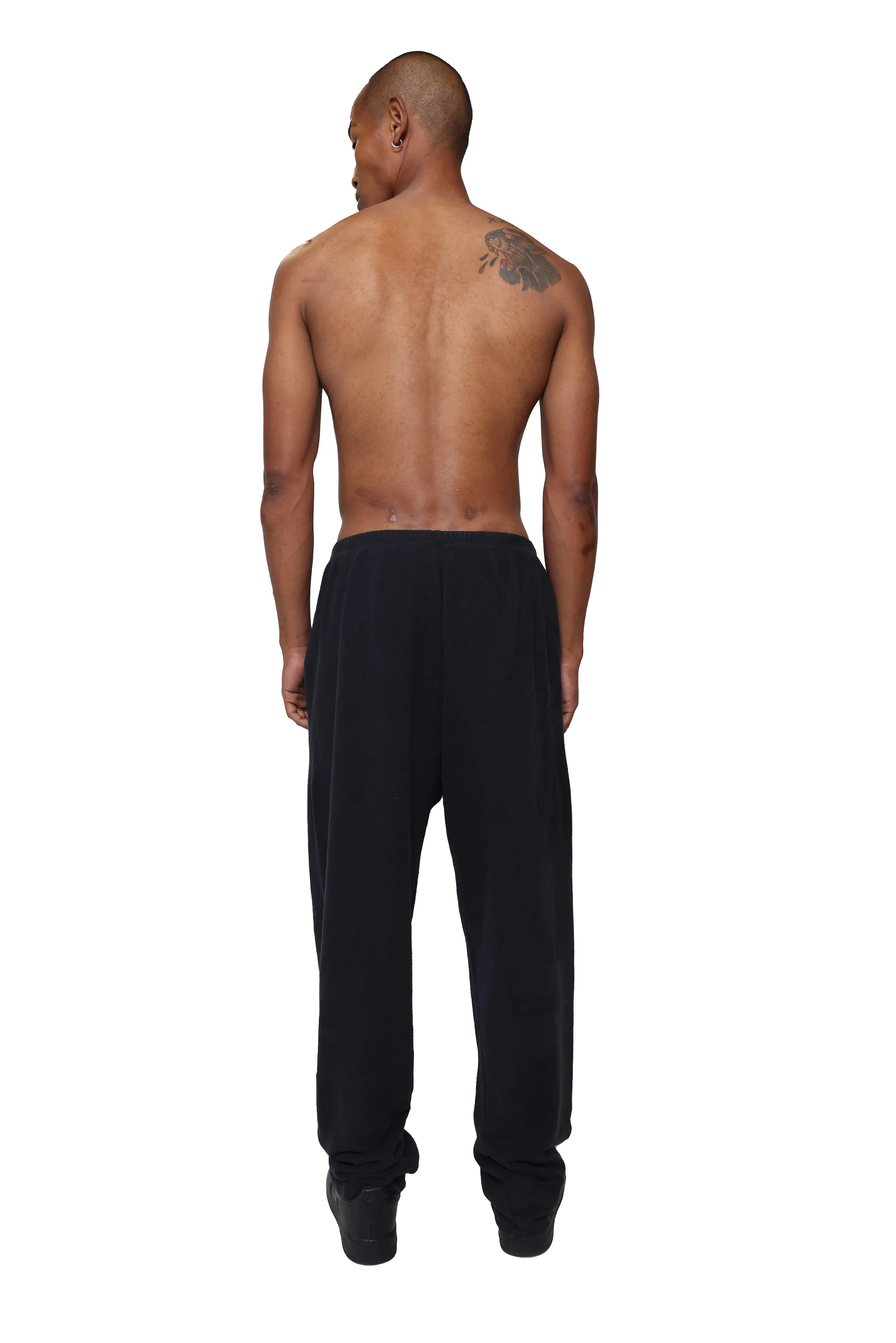 SAFETY PIN SWEATPANTS IN BLACK TERRY