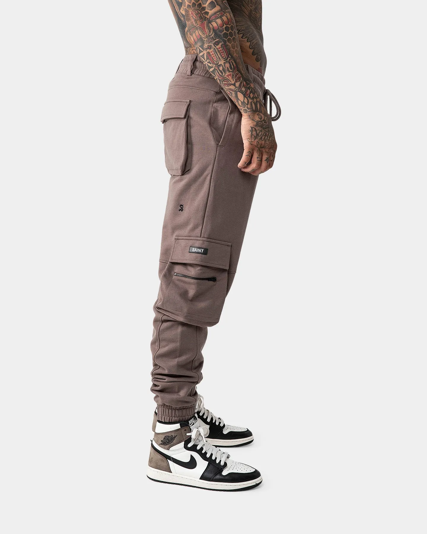 Saint Morta Espionage Military Track Pants Dark Brown