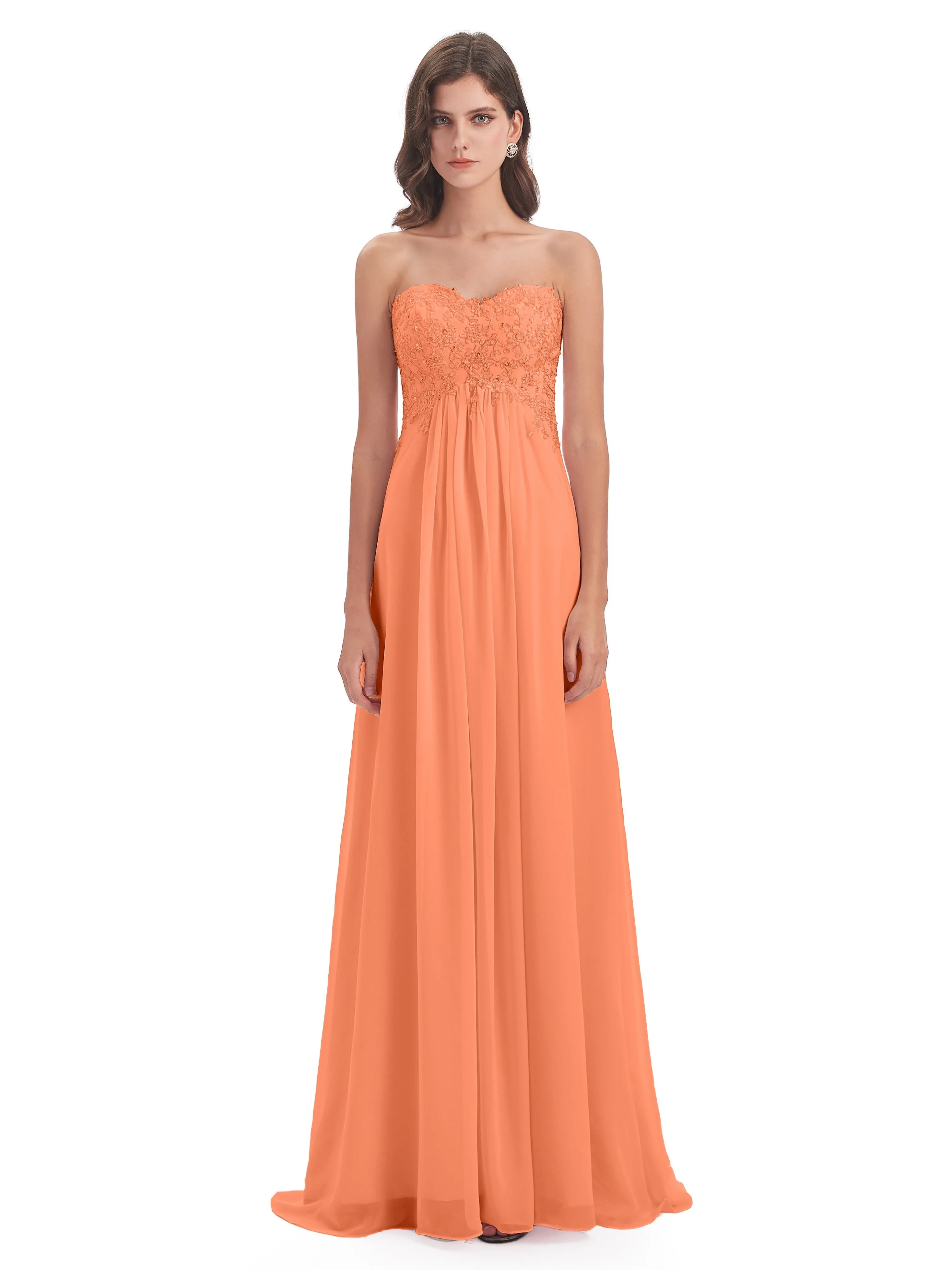 Scarlett Cute Sweetheart Sweep-Brush Train Bridesmaid Dresses