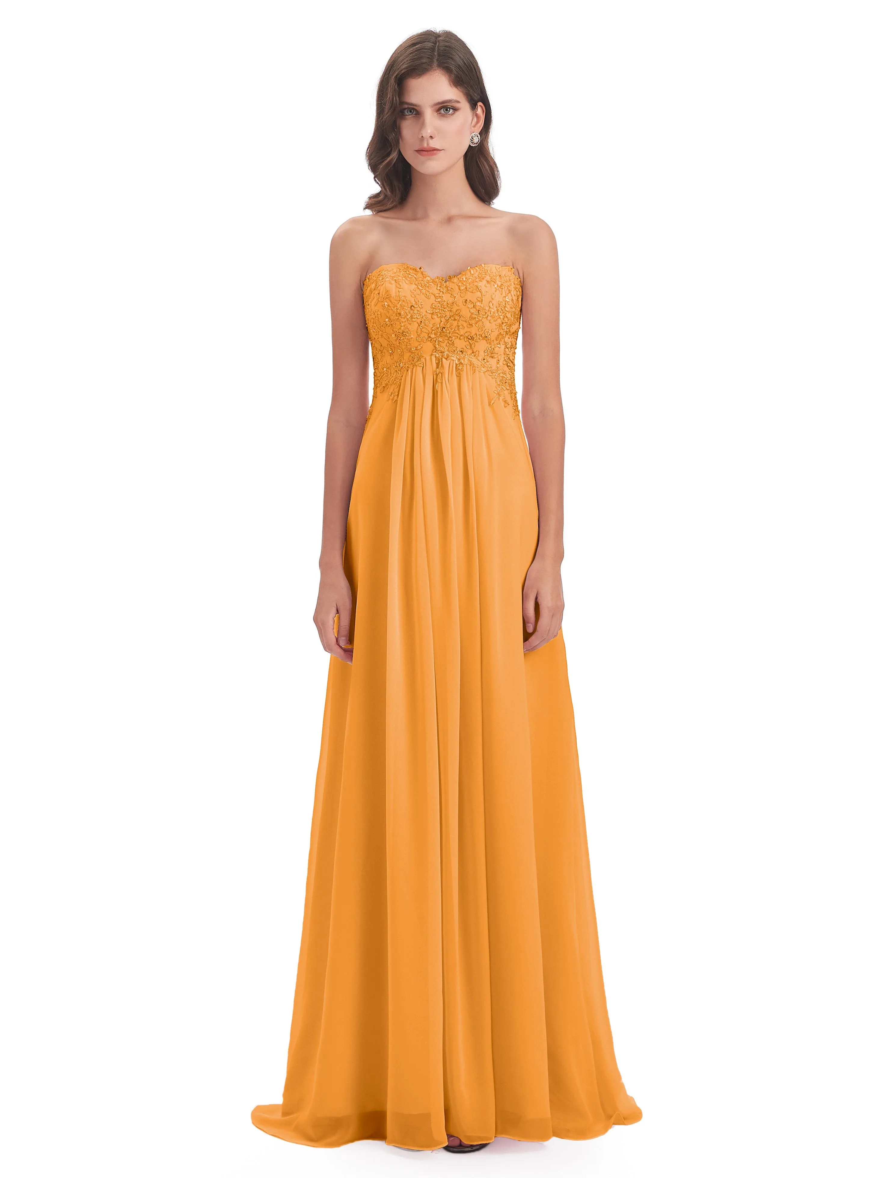 Scarlett Cute Sweetheart Sweep-Brush Train Bridesmaid Dresses