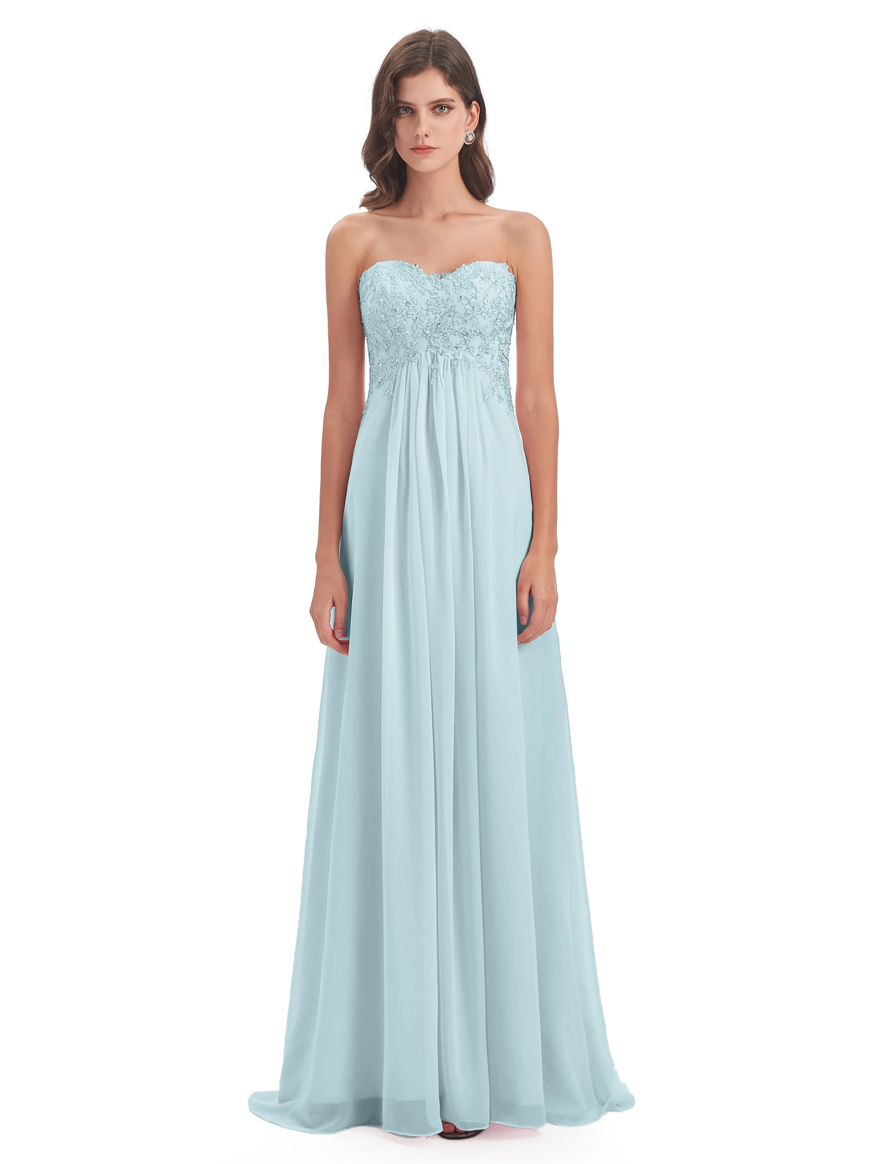 Scarlett Cute Sweetheart Sweep-Brush Train Bridesmaid Dresses