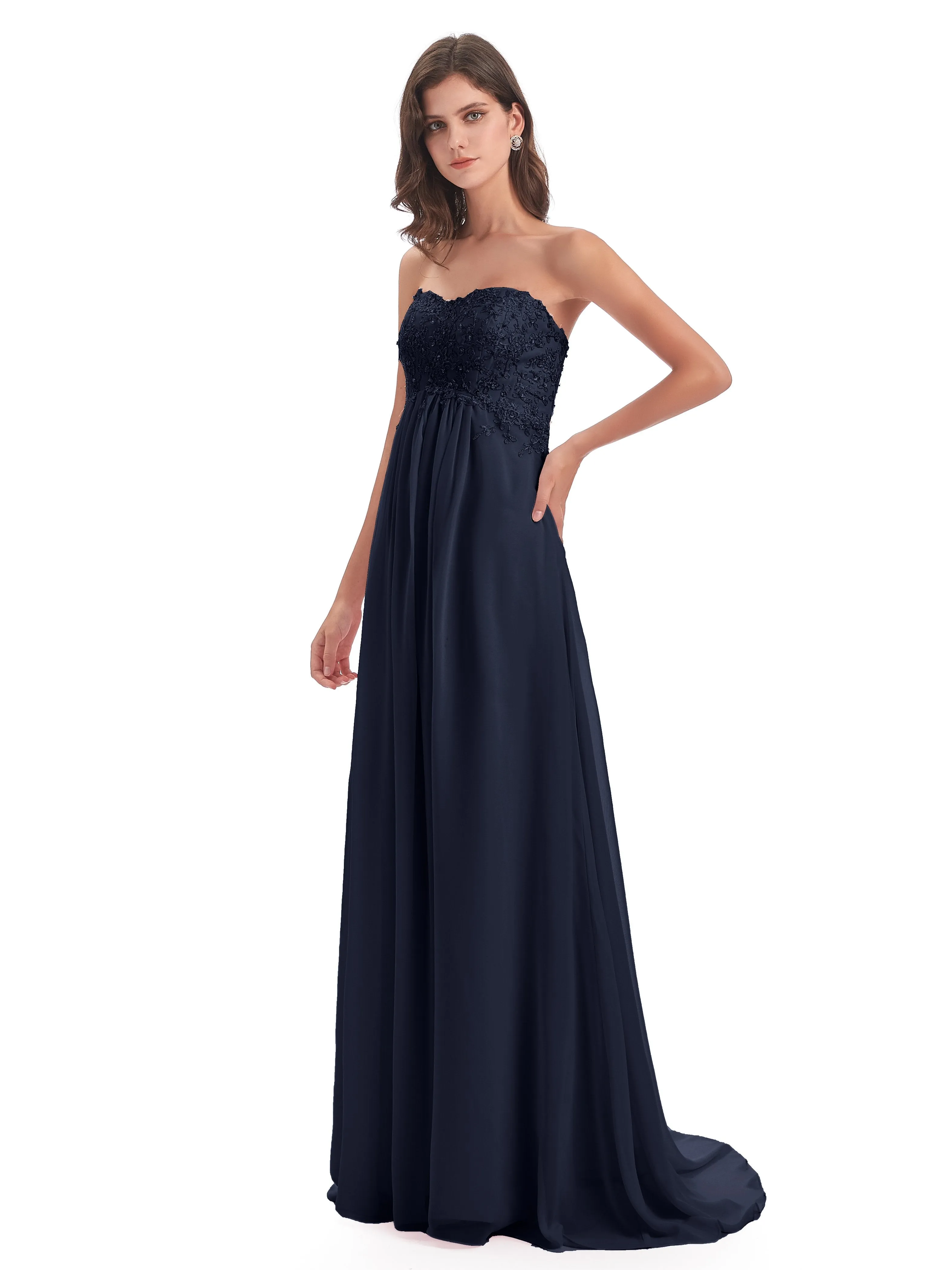 Scarlett Cute Sweetheart Sweep-Brush Train Bridesmaid Dresses