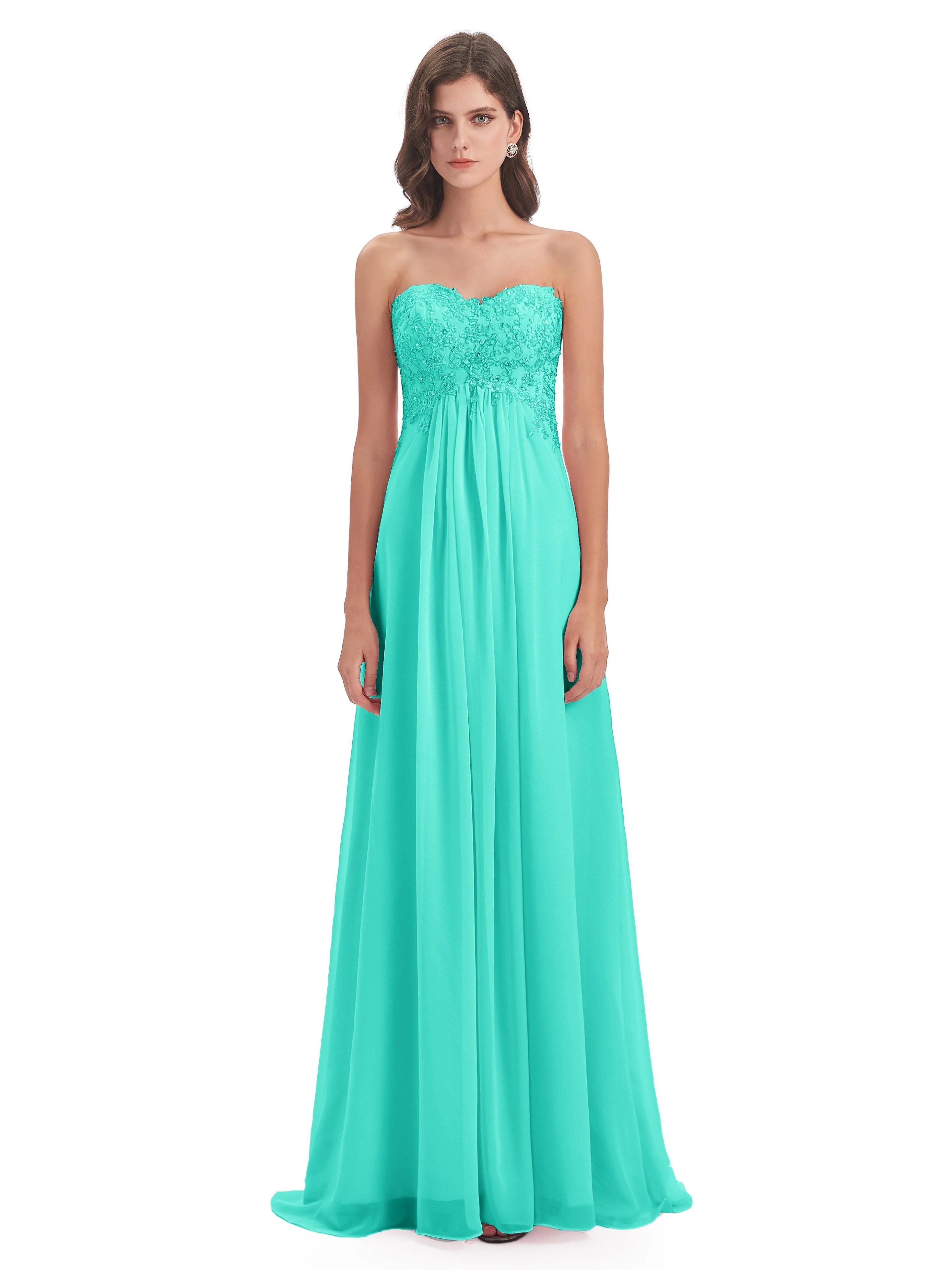 Scarlett Cute Sweetheart Sweep-Brush Train Bridesmaid Dresses