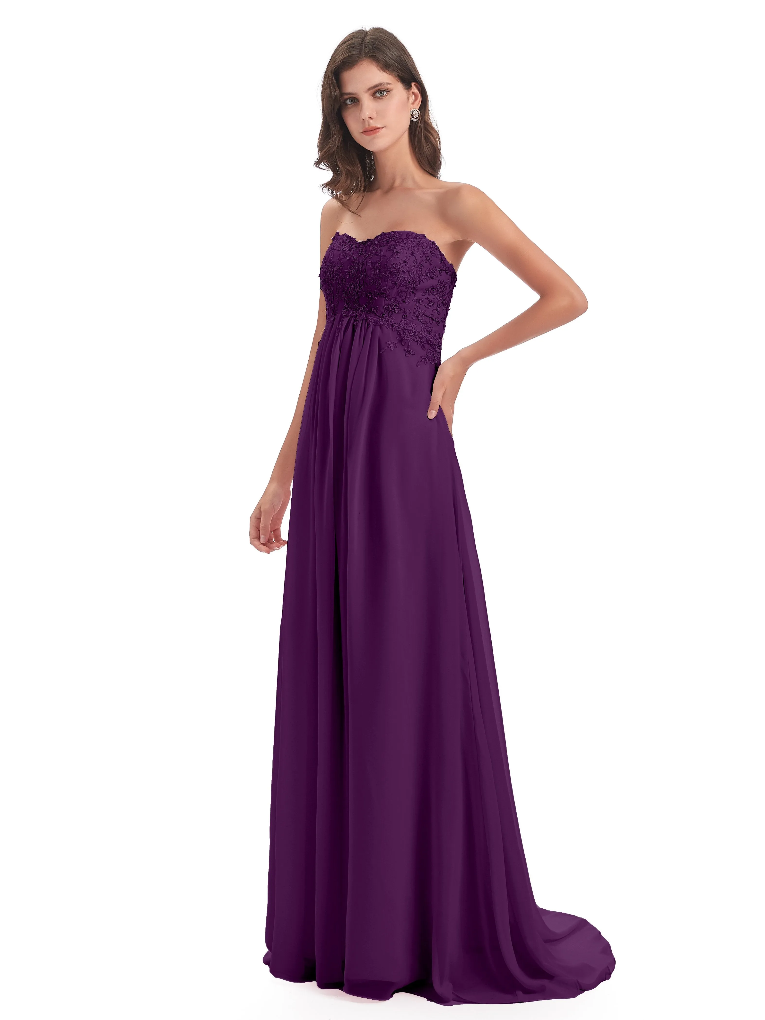 Scarlett Cute Sweetheart Sweep-Brush Train Bridesmaid Dresses