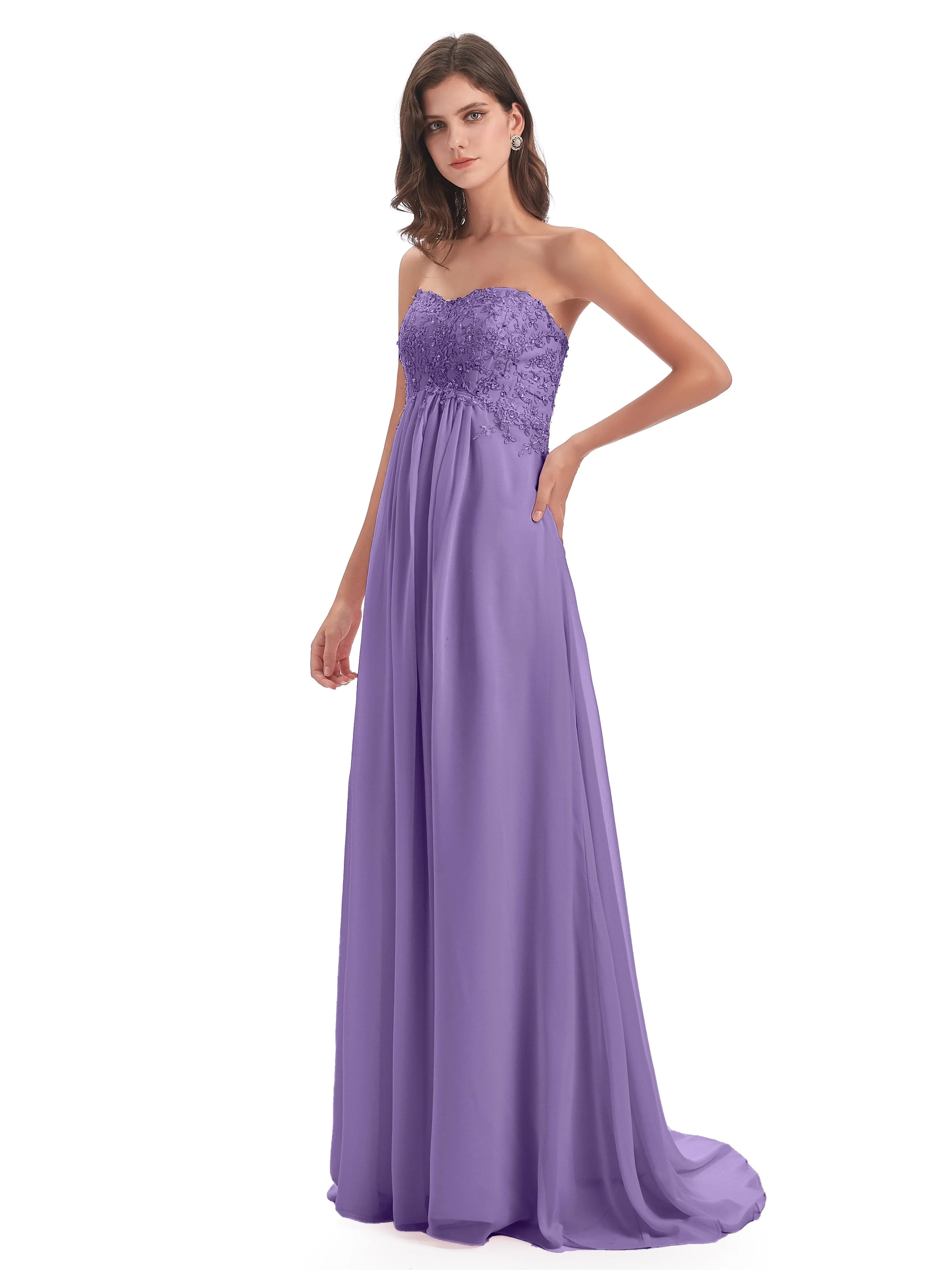 Scarlett Cute Sweetheart Sweep-Brush Train Bridesmaid Dresses