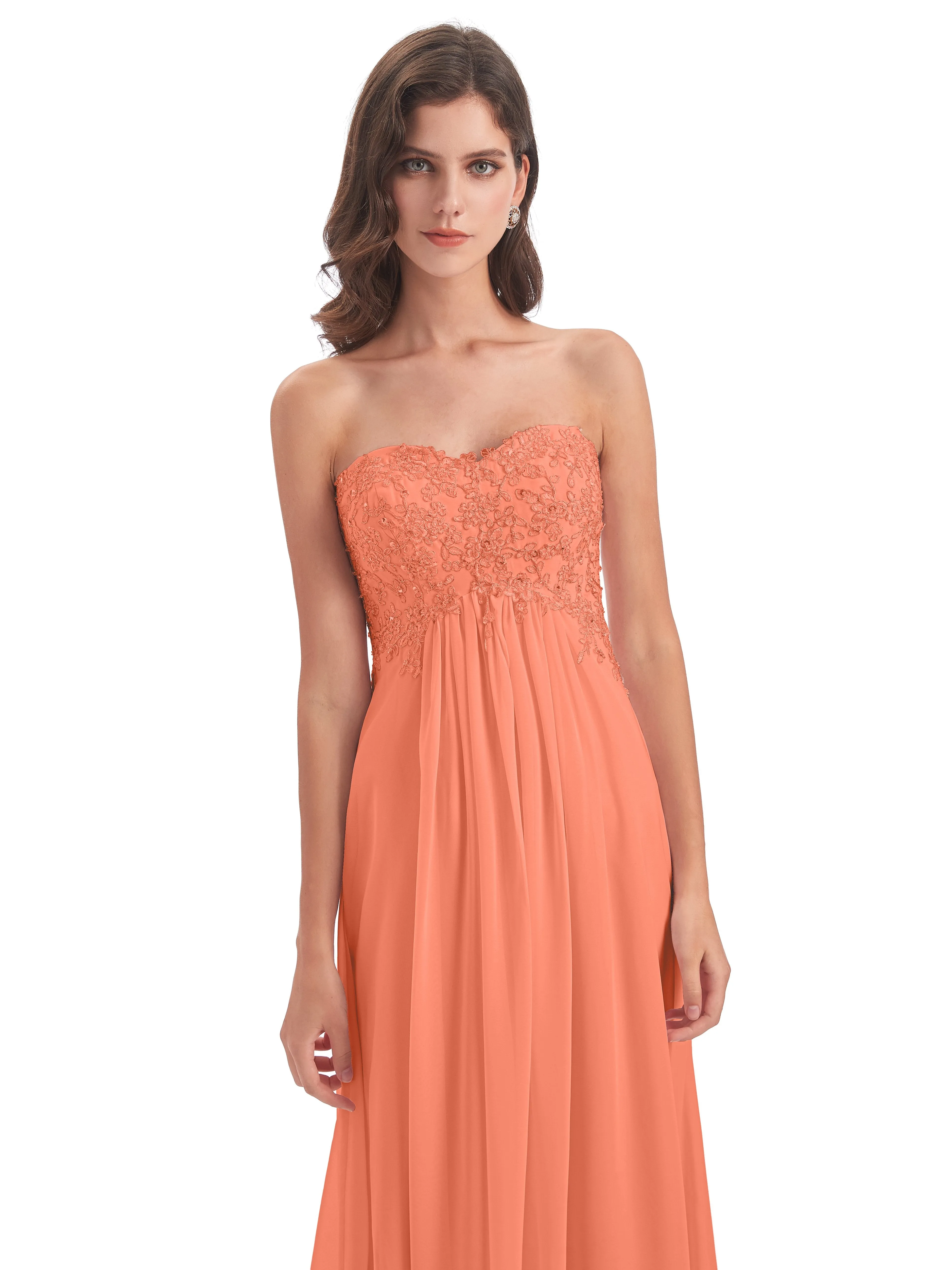 Scarlett Cute Sweetheart Sweep-Brush Train Bridesmaid Dresses