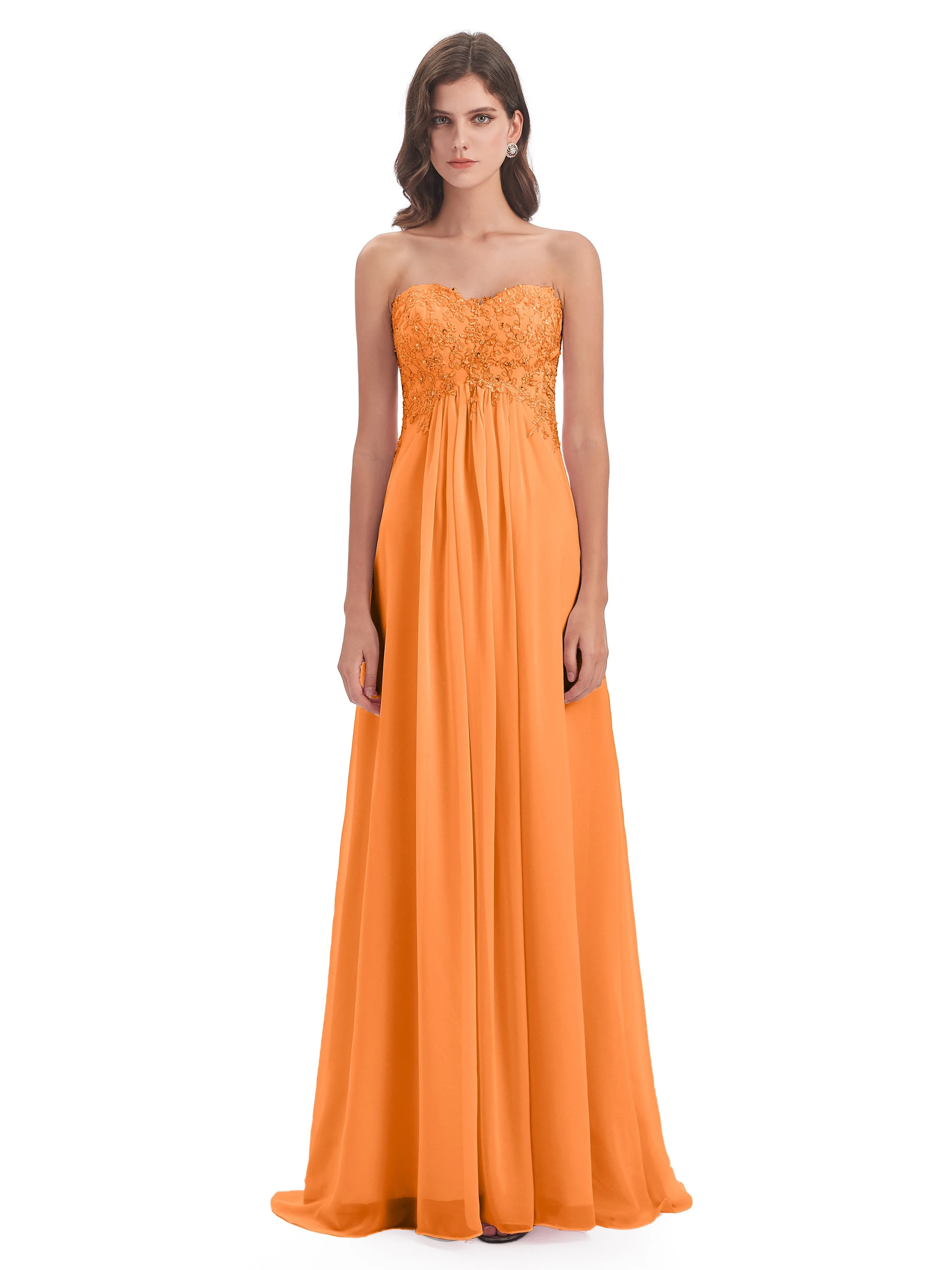 Scarlett Cute Sweetheart Sweep-Brush Train Bridesmaid Dresses