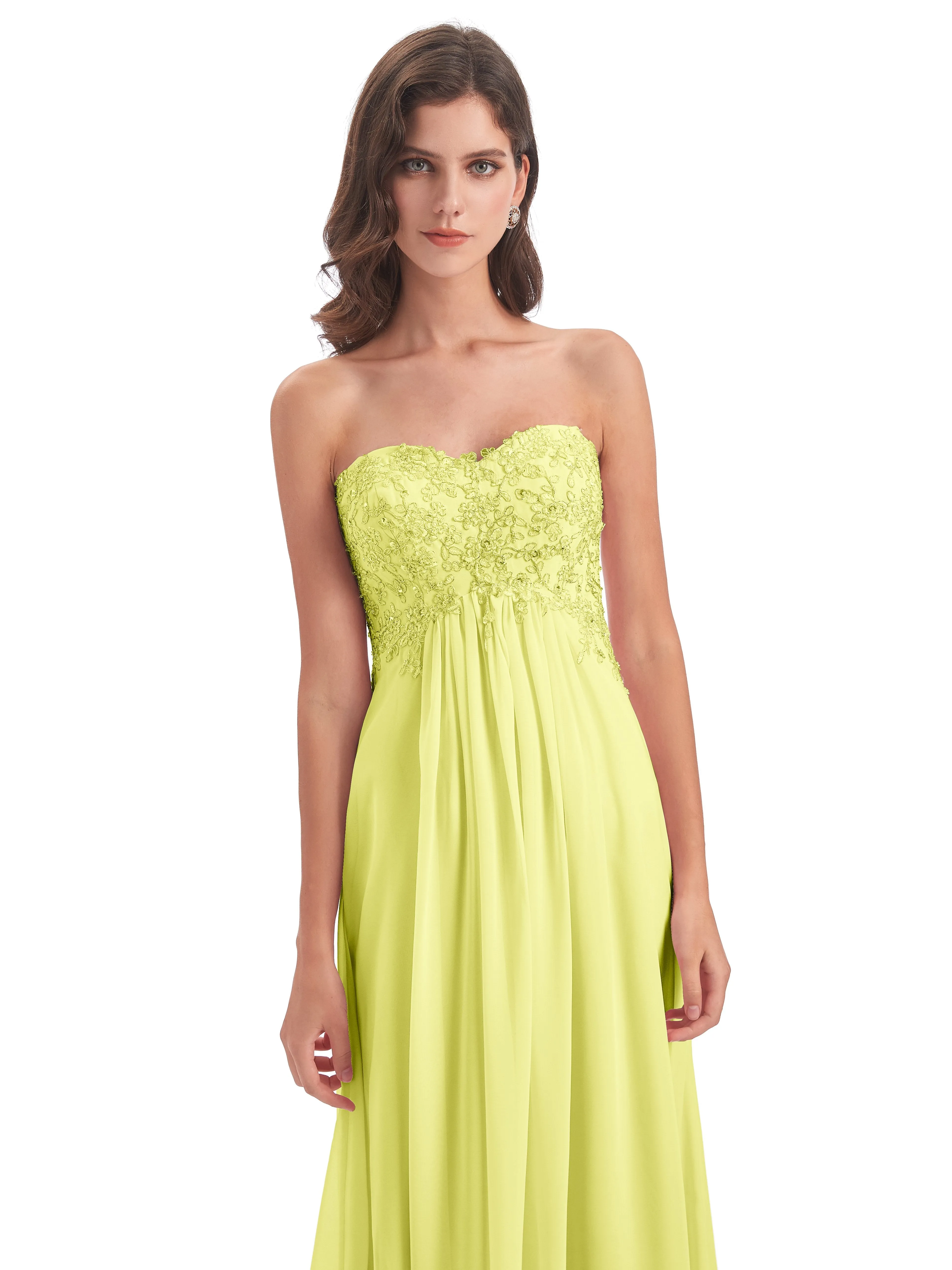 Scarlett Cute Sweetheart Sweep-Brush Train Bridesmaid Dresses