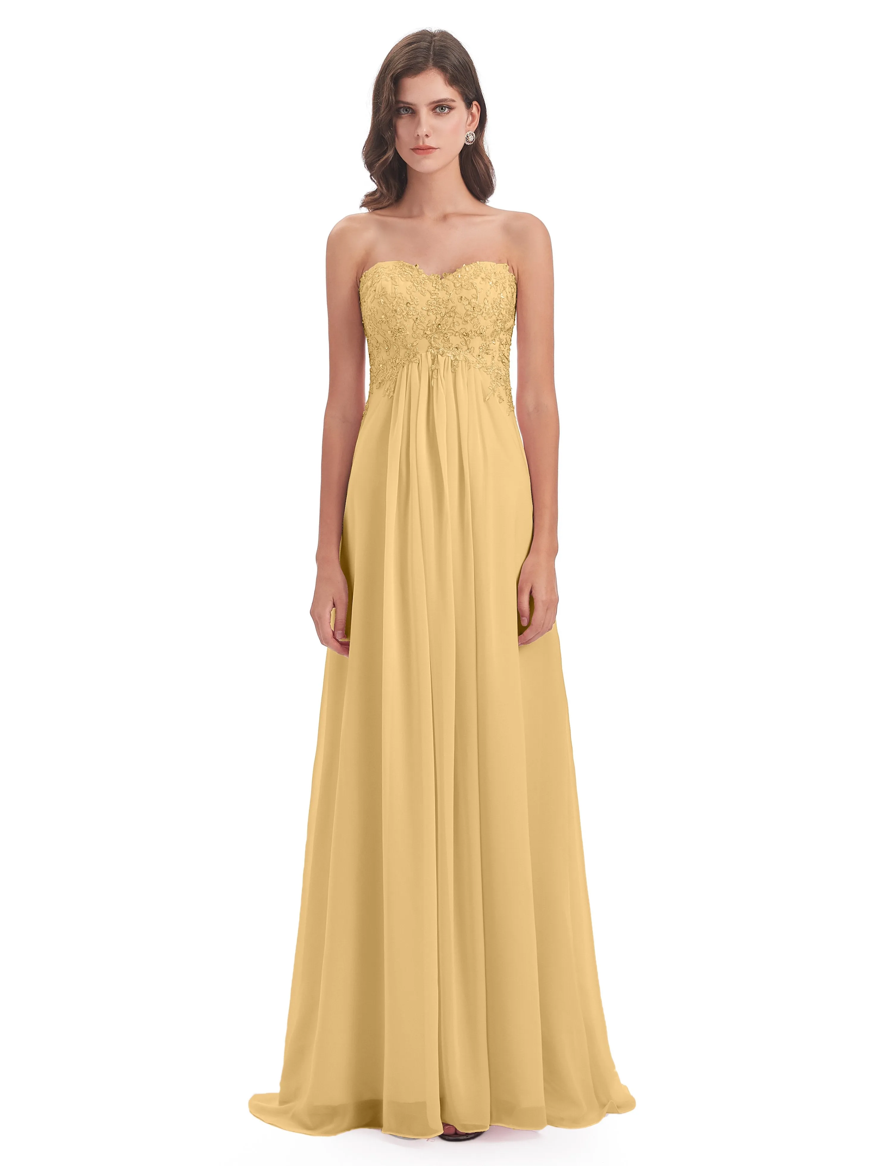 Scarlett Cute Sweetheart Sweep-Brush Train Bridesmaid Dresses