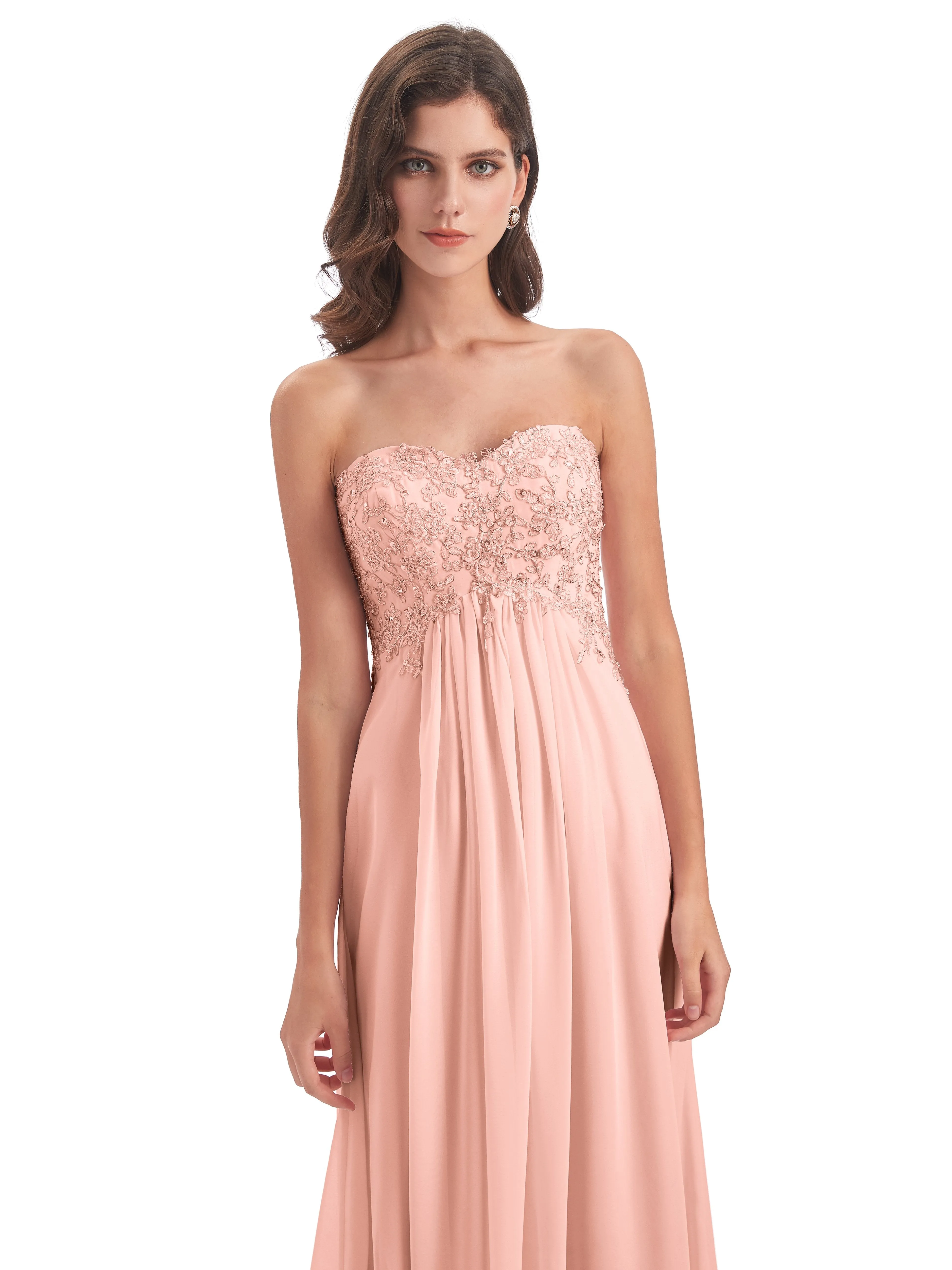 Scarlett Cute Sweetheart Sweep-Brush Train Bridesmaid Dresses