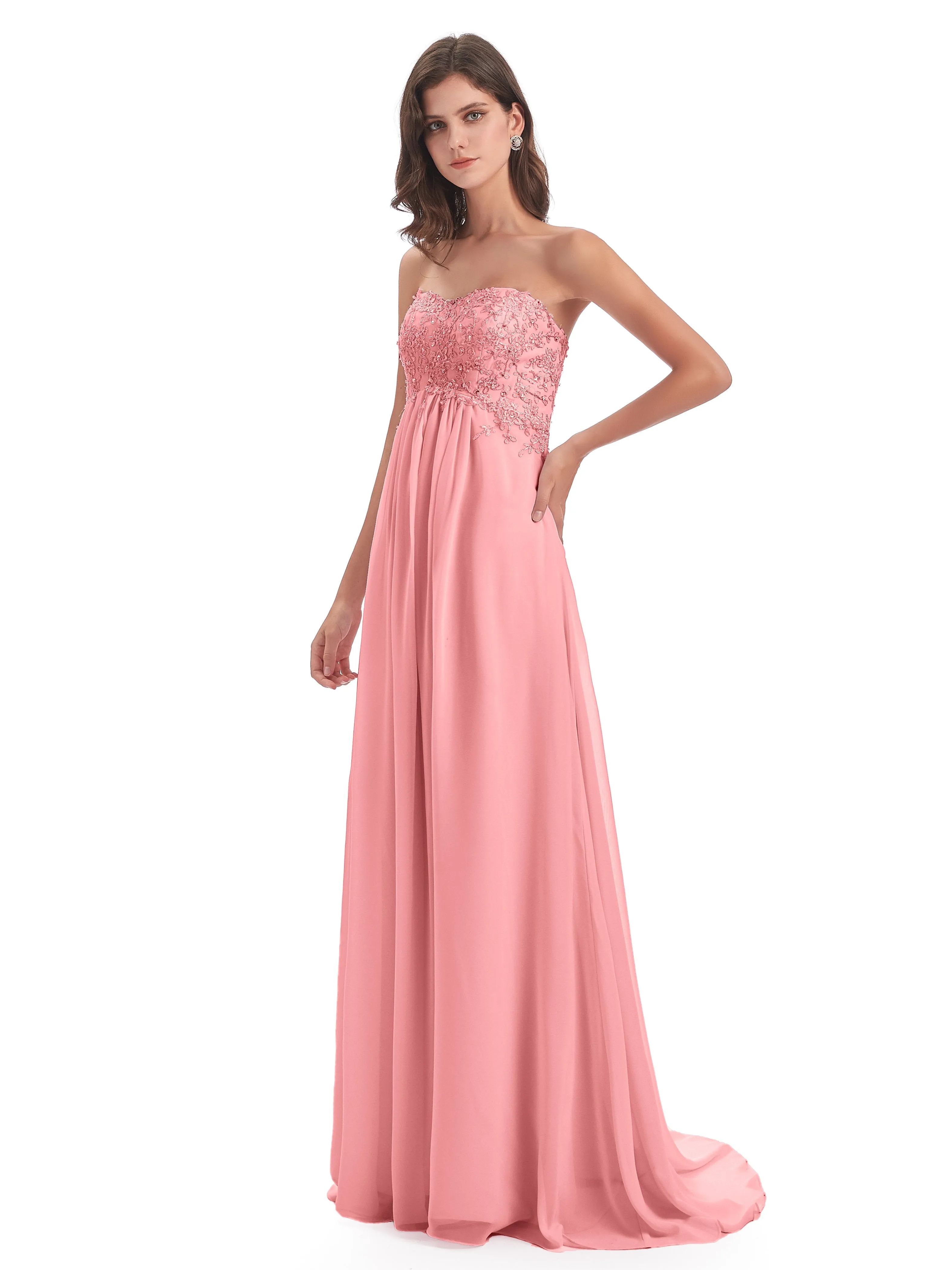 Scarlett Cute Sweetheart Sweep-Brush Train Bridesmaid Dresses