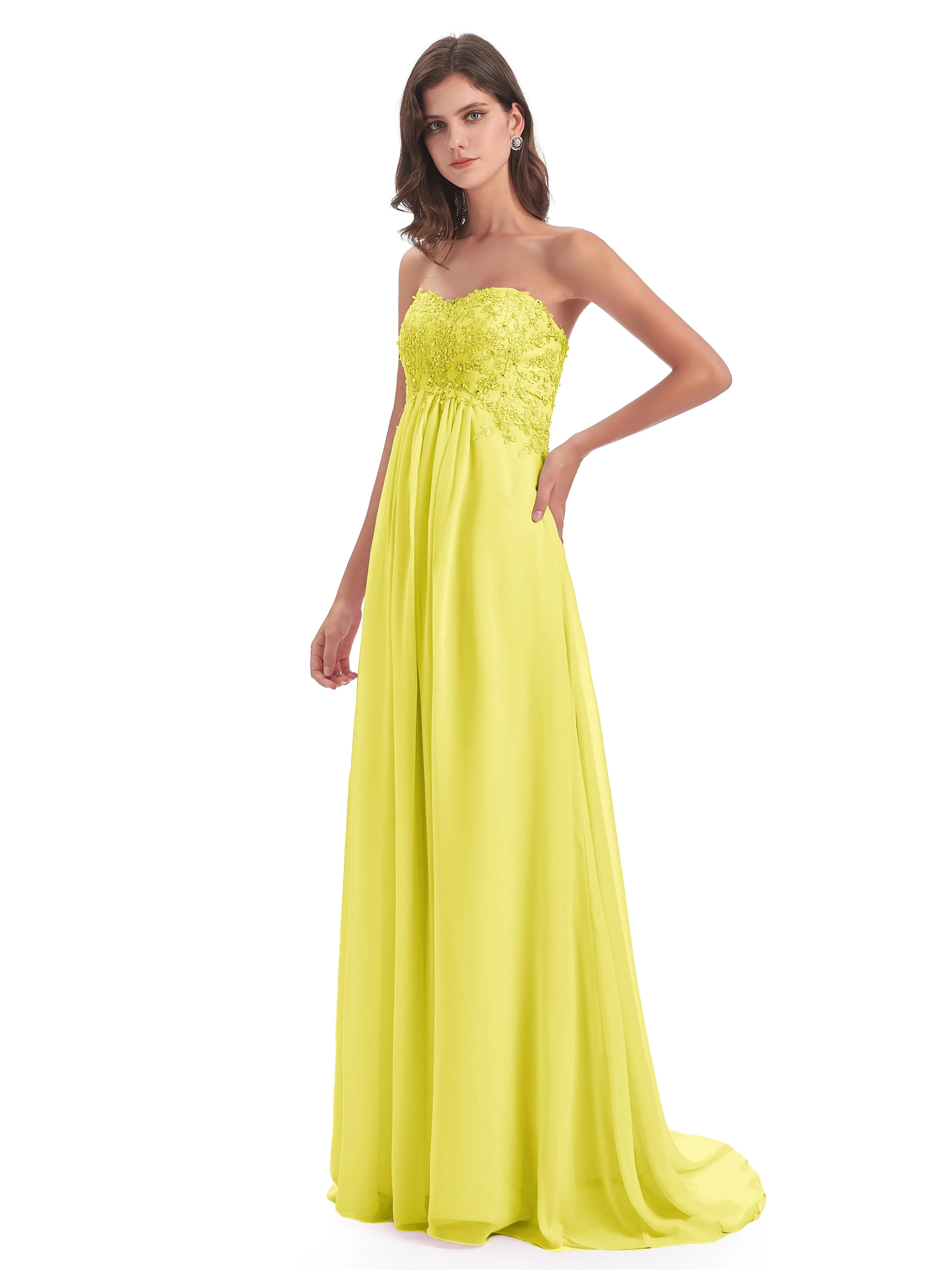 Scarlett Cute Sweetheart Sweep-Brush Train Bridesmaid Dresses