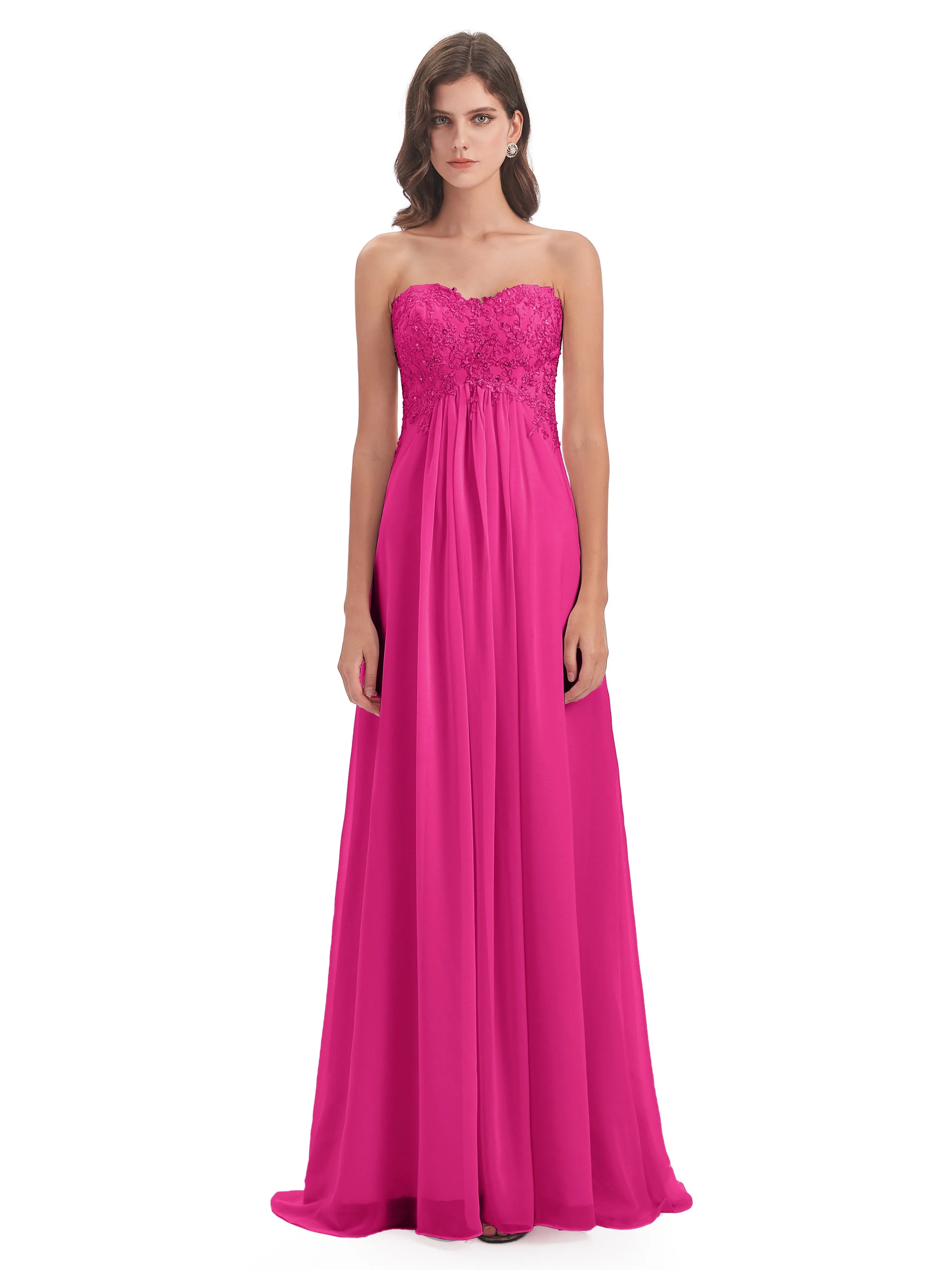 Scarlett Cute Sweetheart Sweep-Brush Train Bridesmaid Dresses