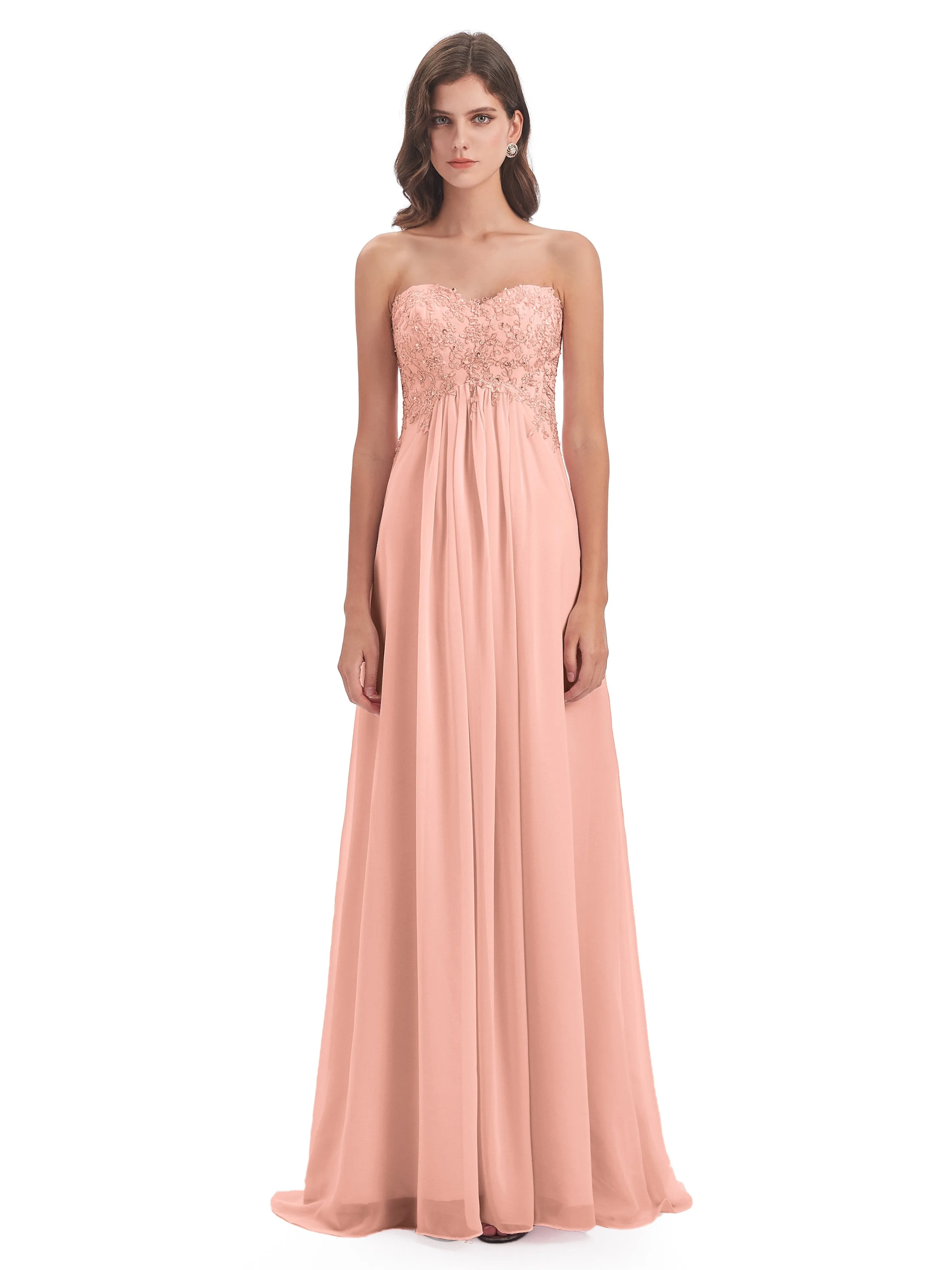 Scarlett Cute Sweetheart Sweep-Brush Train Bridesmaid Dresses