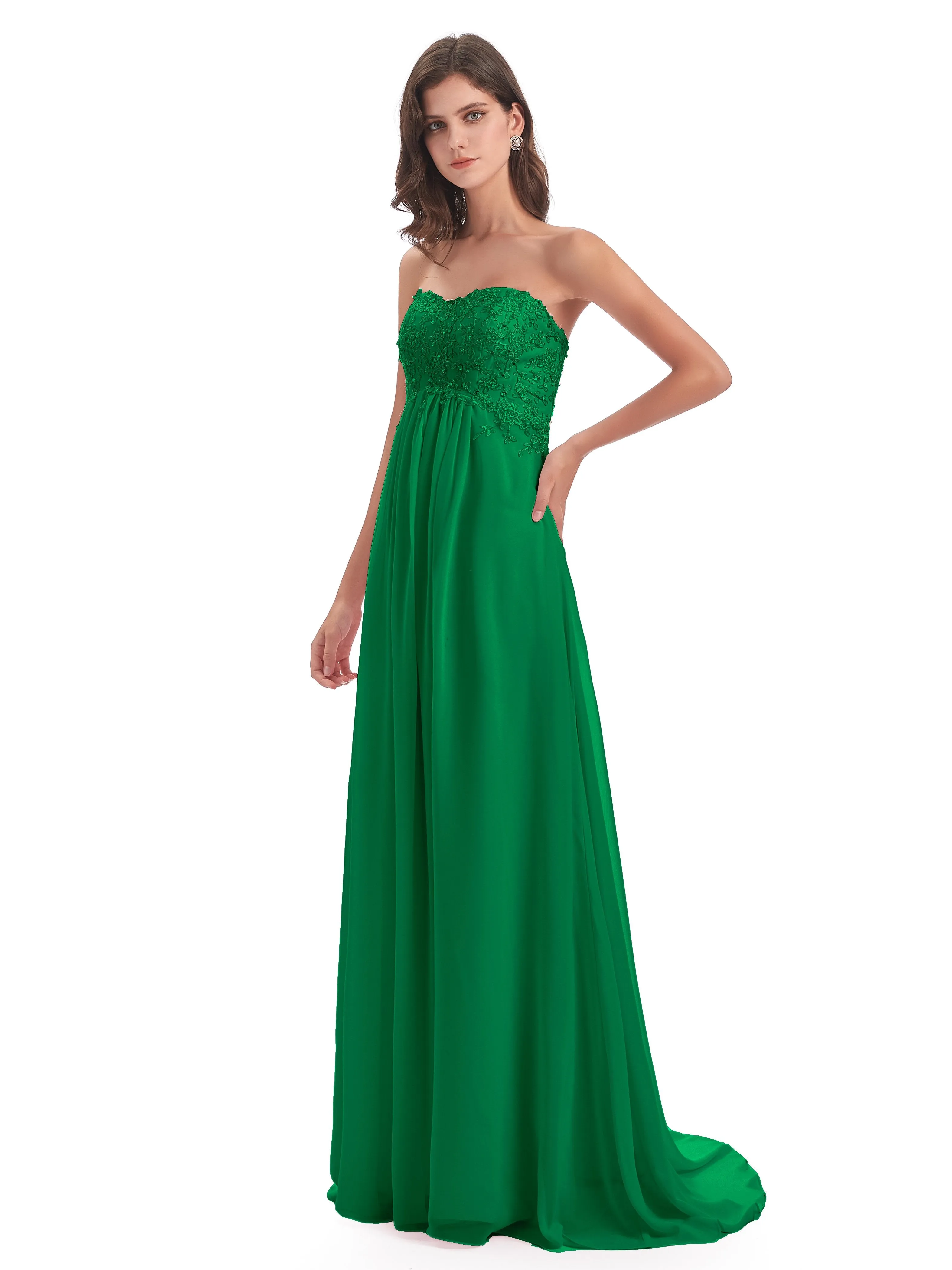 Scarlett Cute Sweetheart Sweep-Brush Train Bridesmaid Dresses