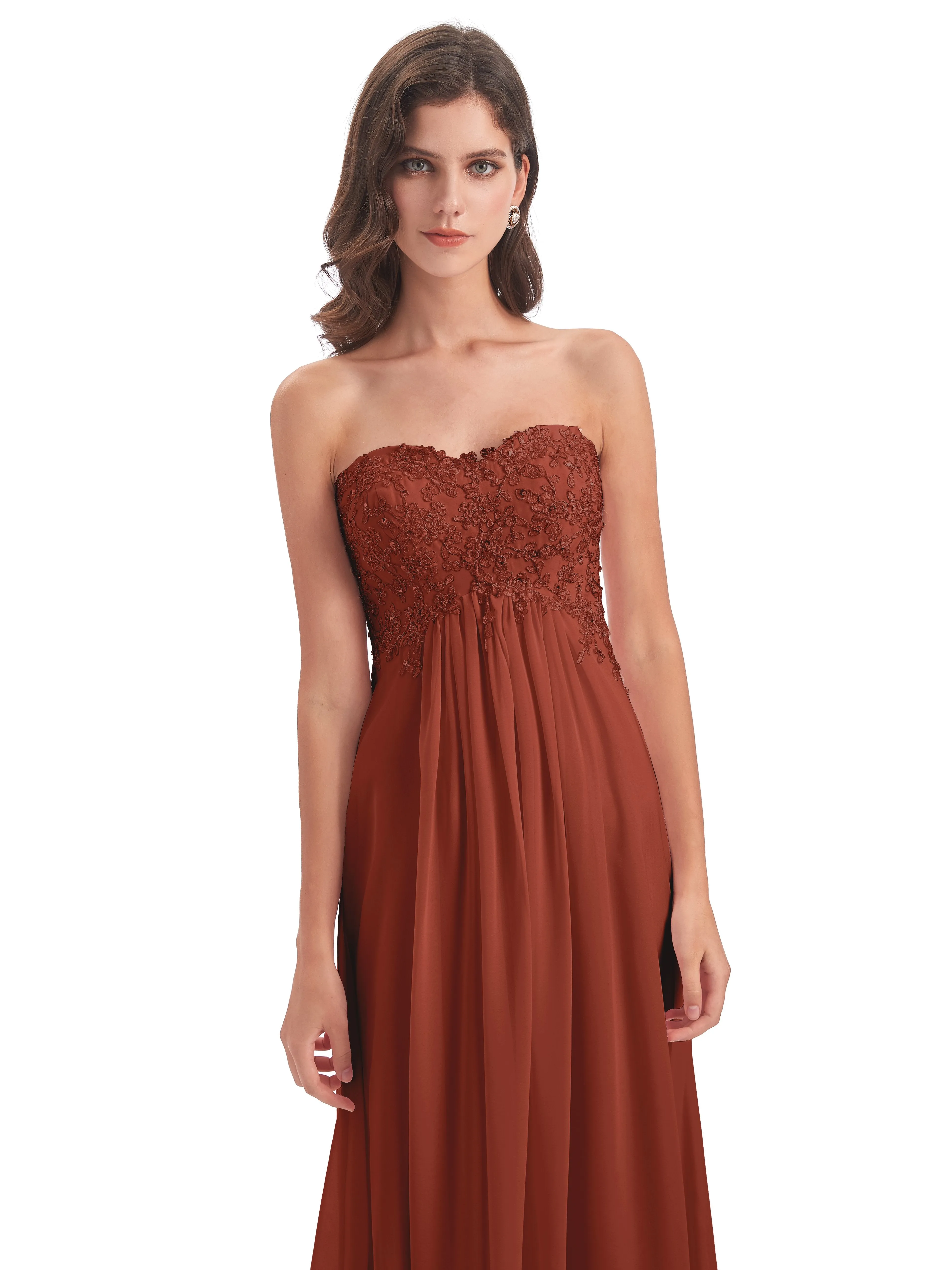 Scarlett Cute Sweetheart Sweep-Brush Train Bridesmaid Dresses