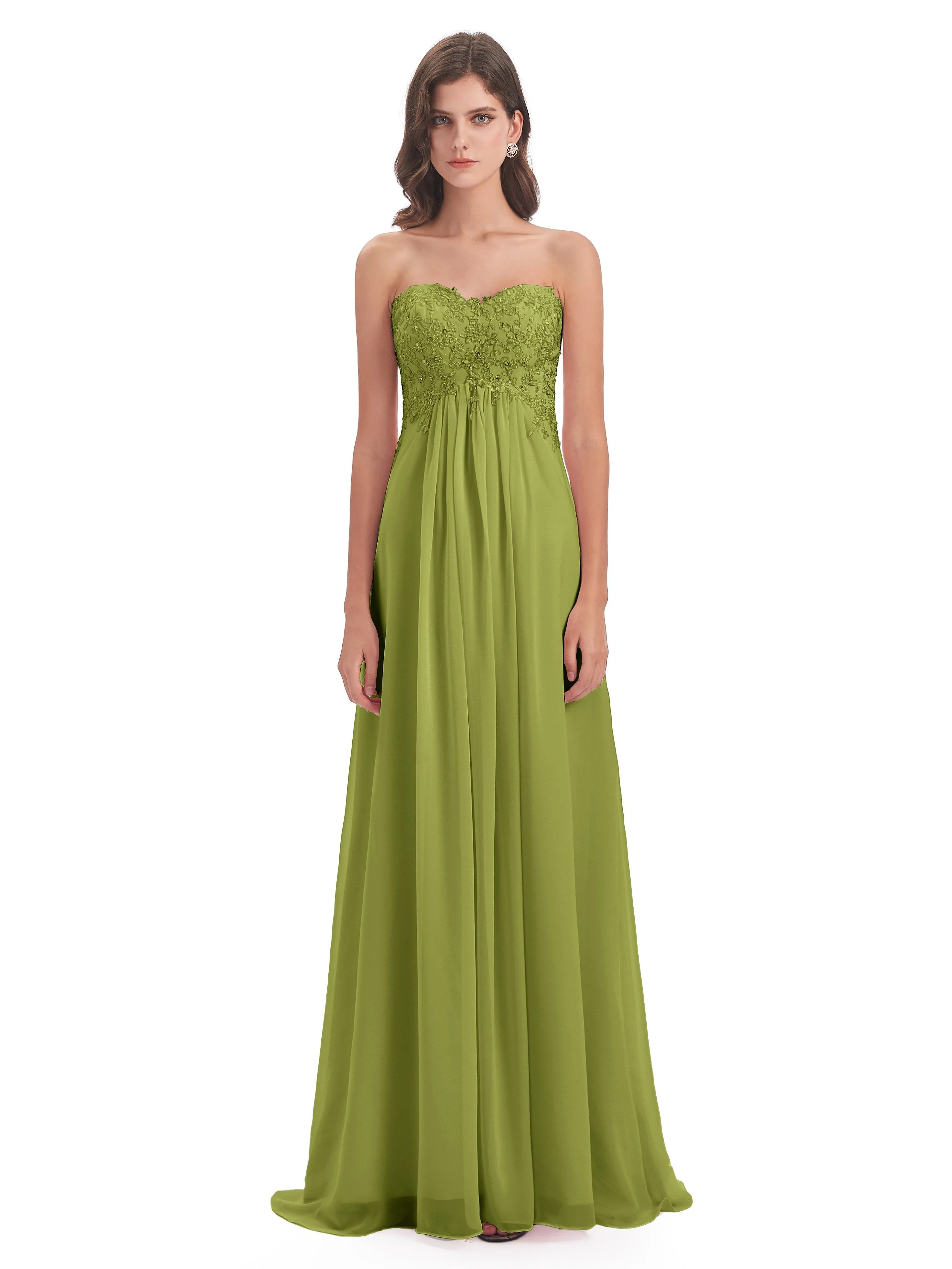 Scarlett Cute Sweetheart Sweep-Brush Train Bridesmaid Dresses