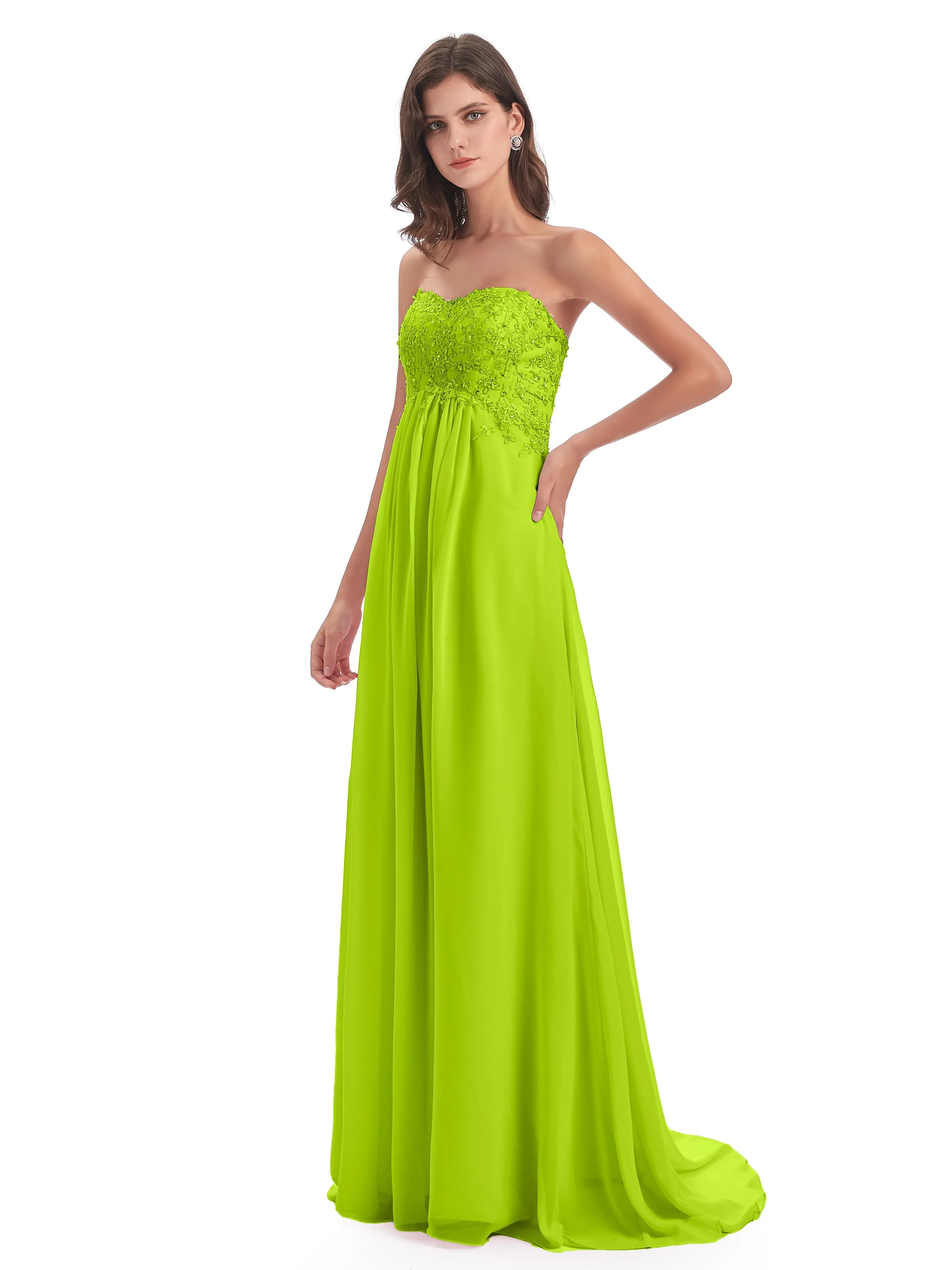 Scarlett Cute Sweetheart Sweep-Brush Train Bridesmaid Dresses