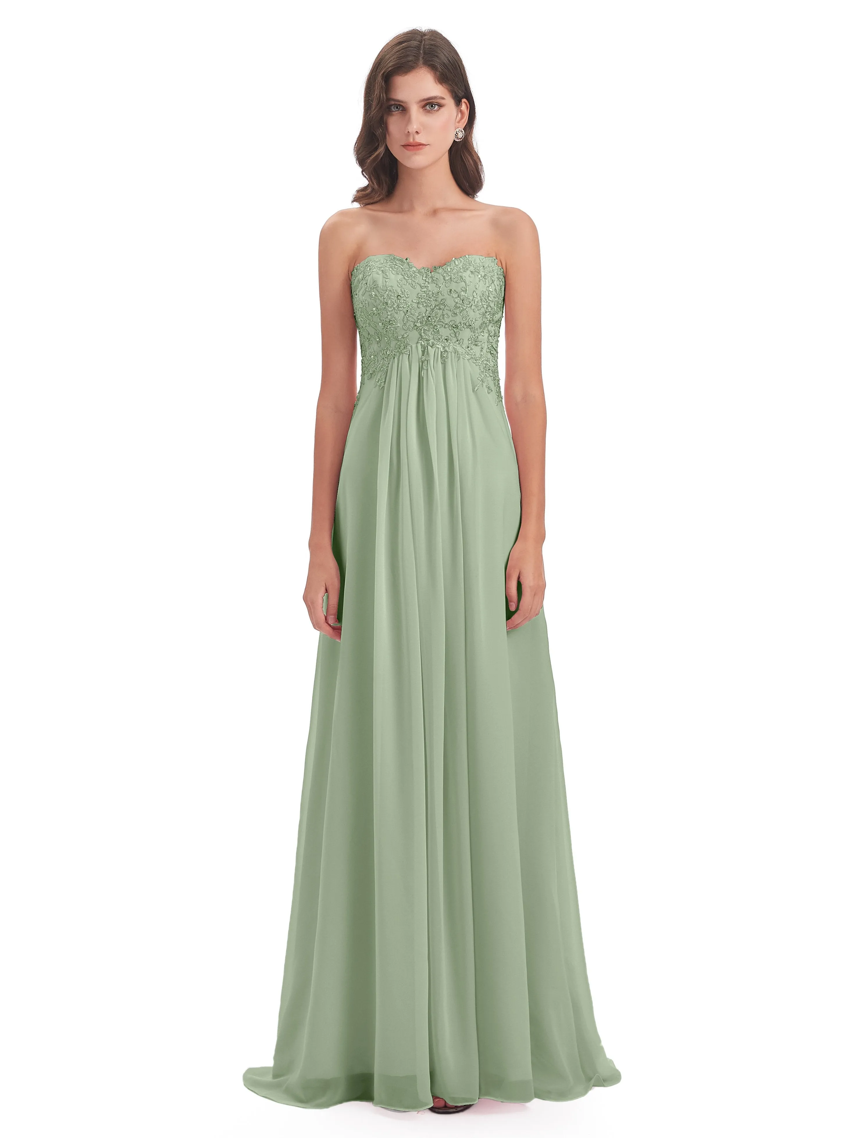 Scarlett Cute Sweetheart Sweep-Brush Train Bridesmaid Dresses