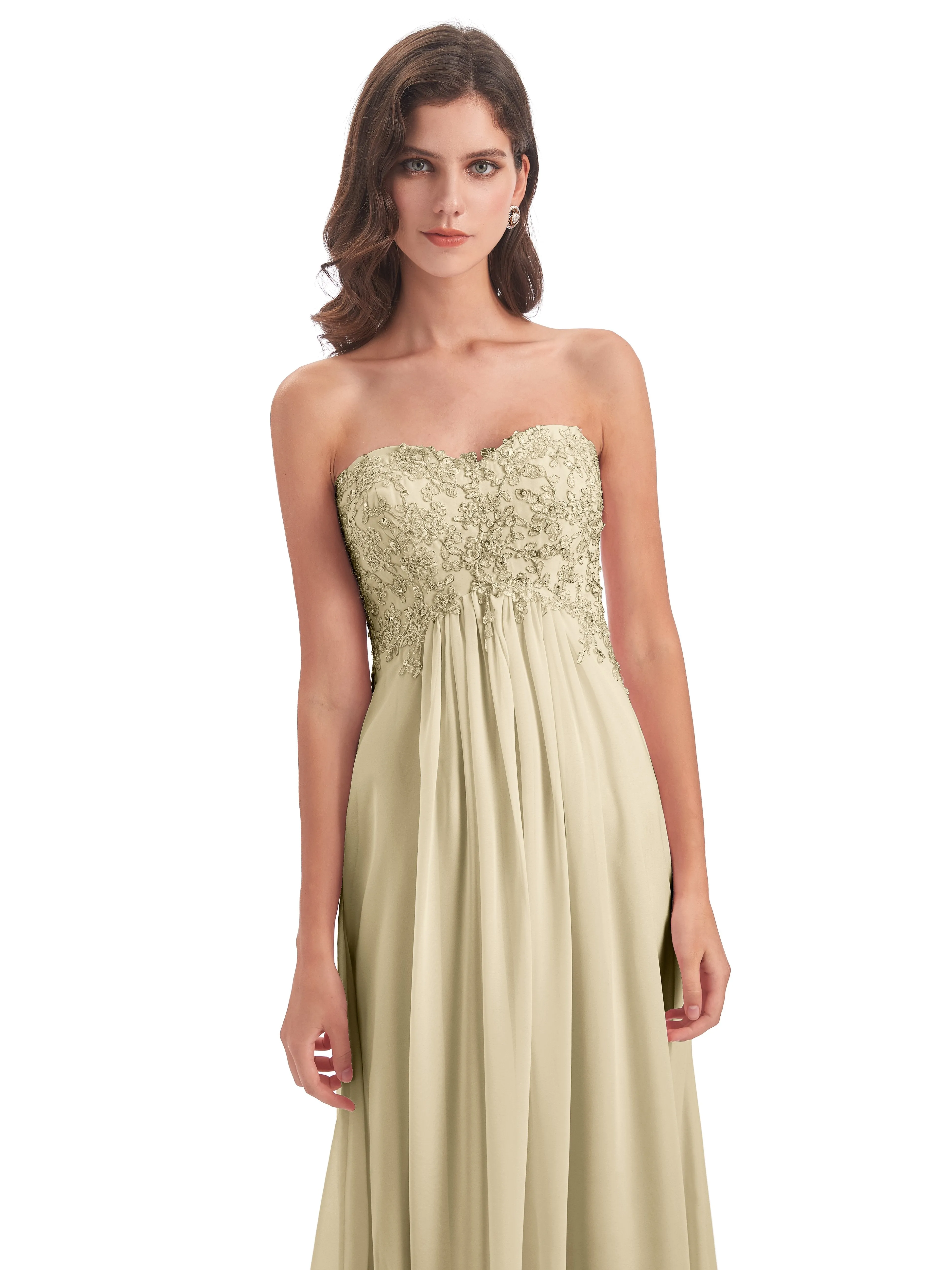 Scarlett Cute Sweetheart Sweep-Brush Train Bridesmaid Dresses