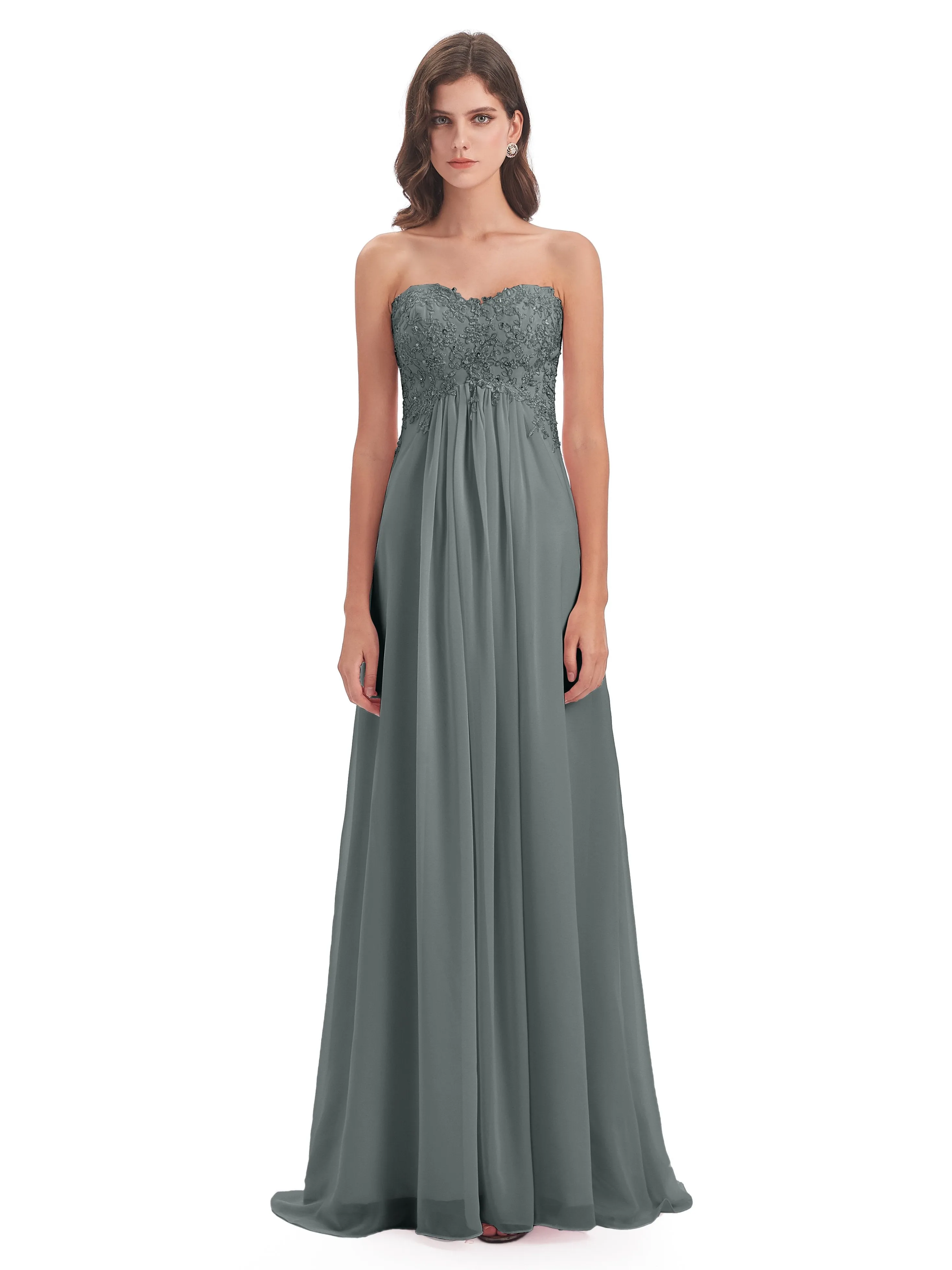 Scarlett Cute Sweetheart Sweep-Brush Train Bridesmaid Dresses